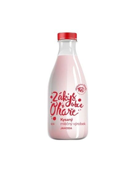Mlékárna Ohaře, Zákys  z obce Ohaře jahodový,500ml