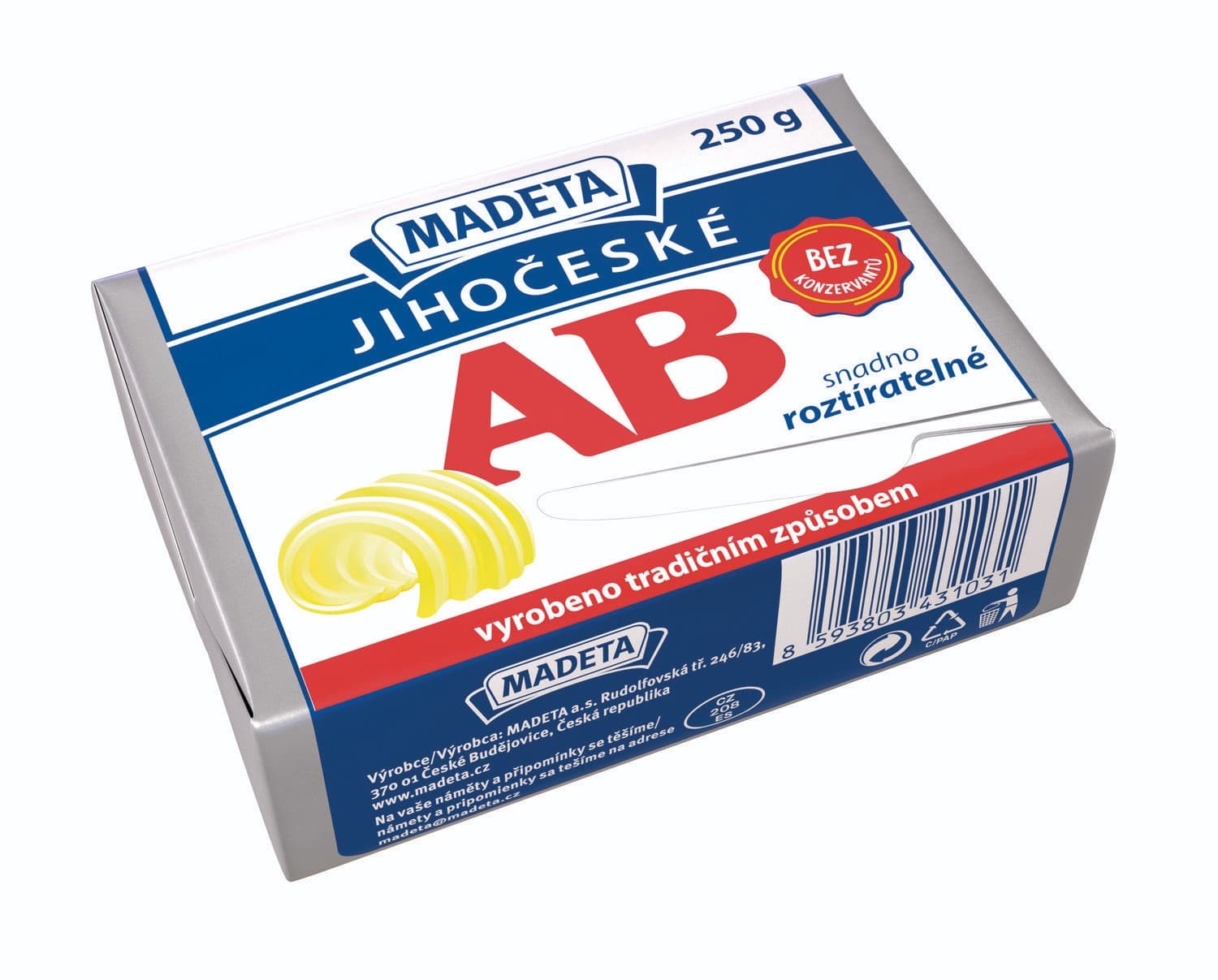 Madeta Jihočeské AB 78% 250 g