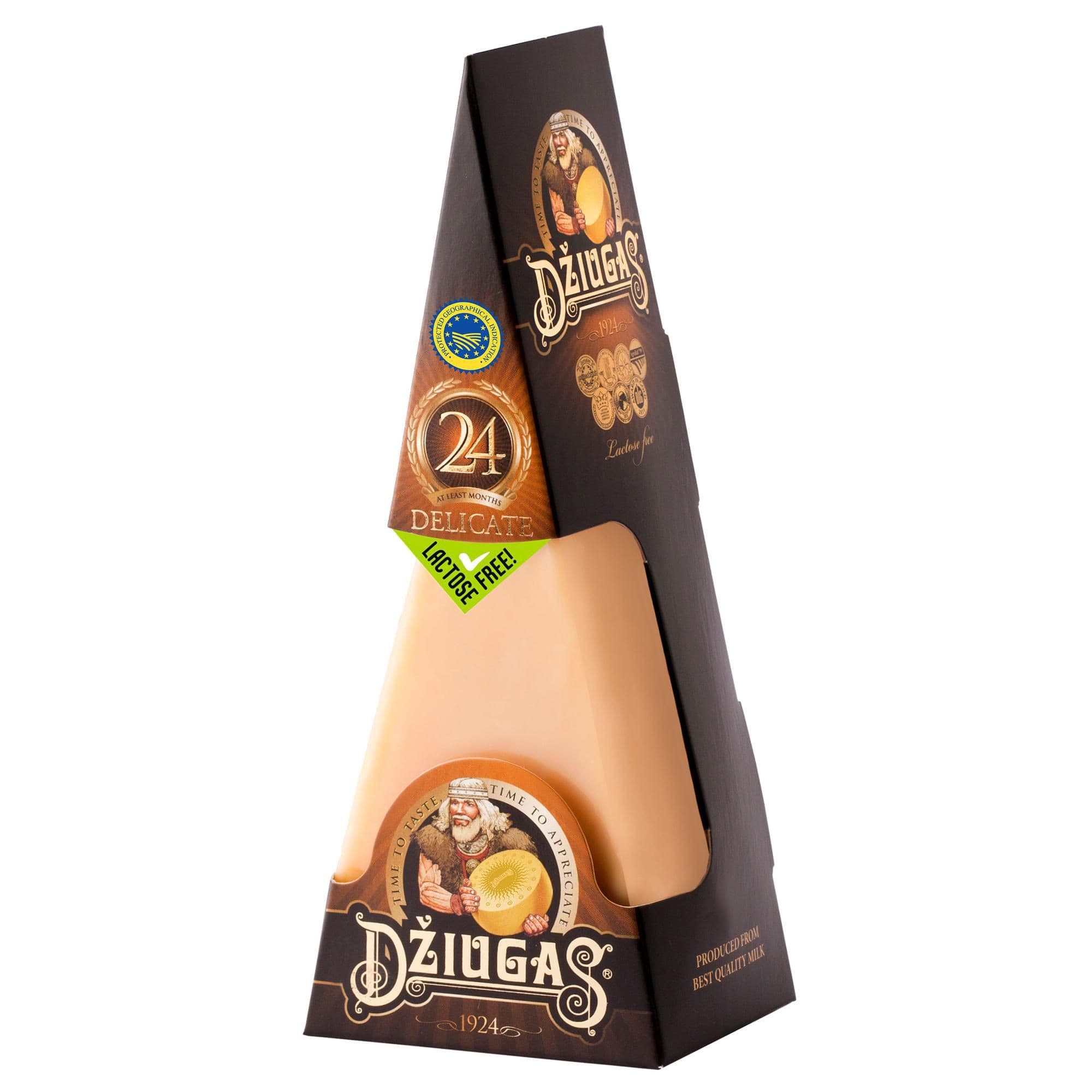 Sýr Džiugas Delicate - výseč, doba zrání 24 měsíců, 40% t.v.s. 180 g