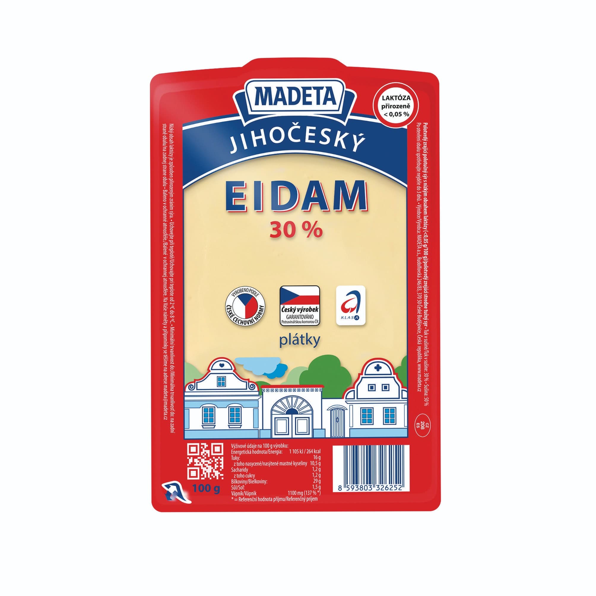 Madeta Jihočeský eidam 30% plátky 100 g