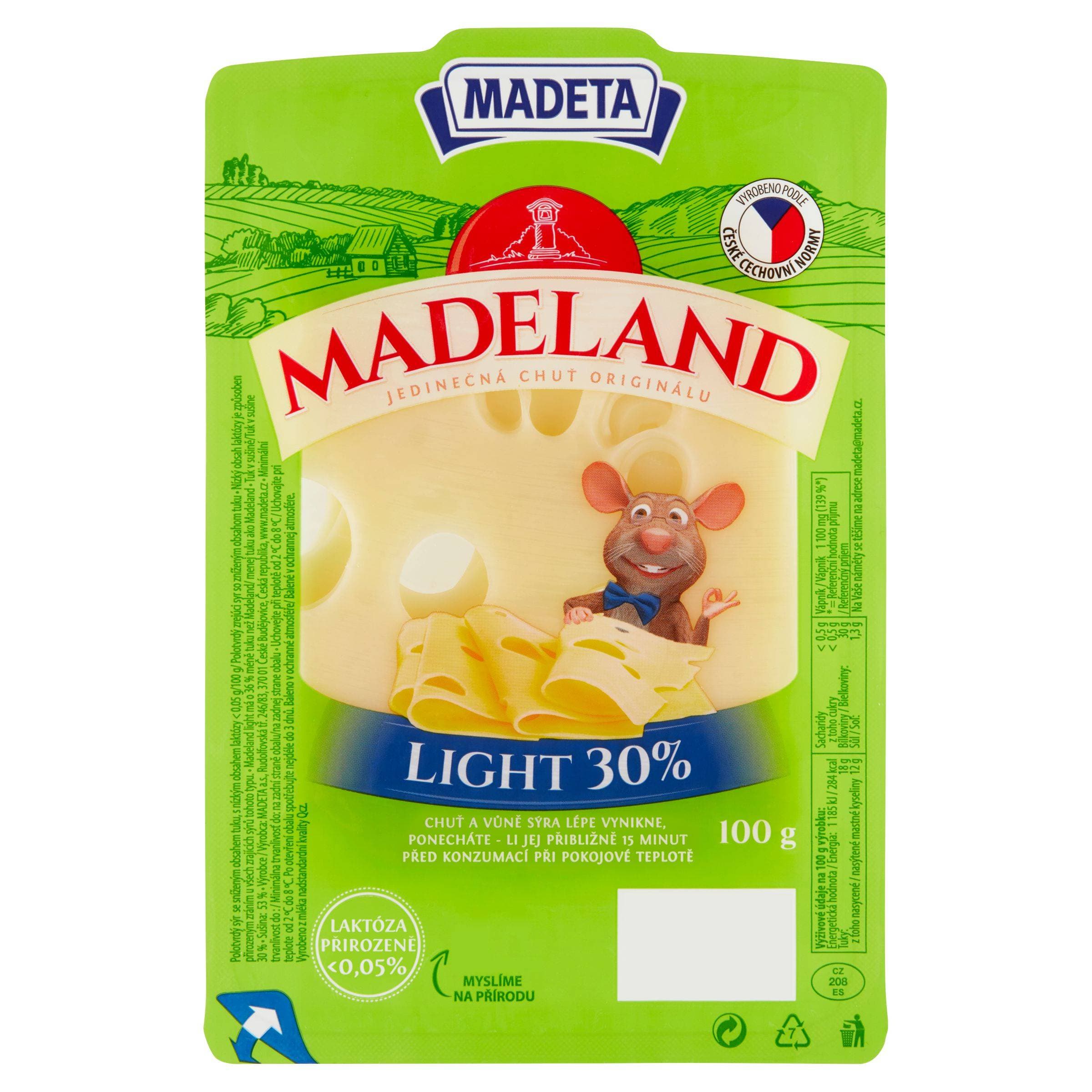 Madeta Madeland light 30% plátky 100 g