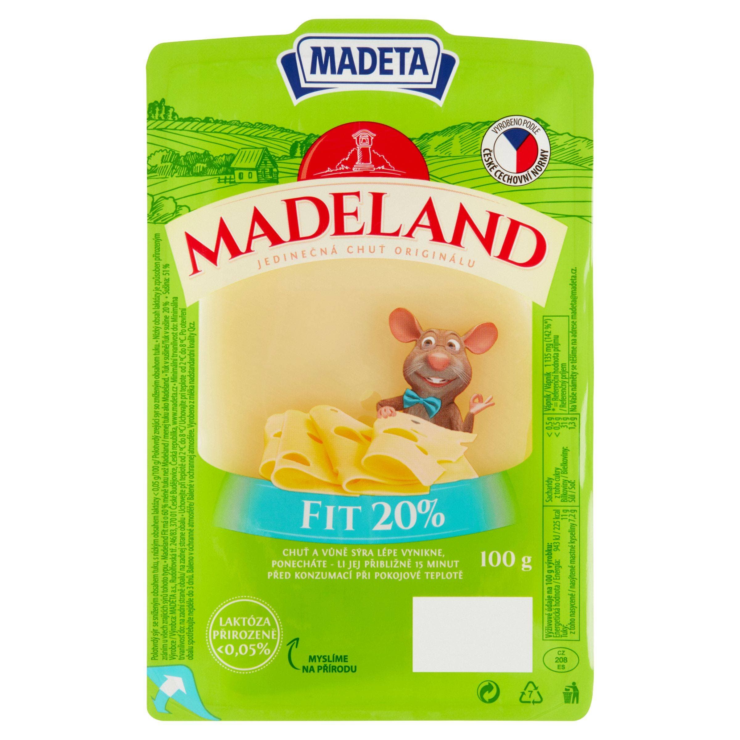 Madeta Madeland Fitness 20% plátky 100 g