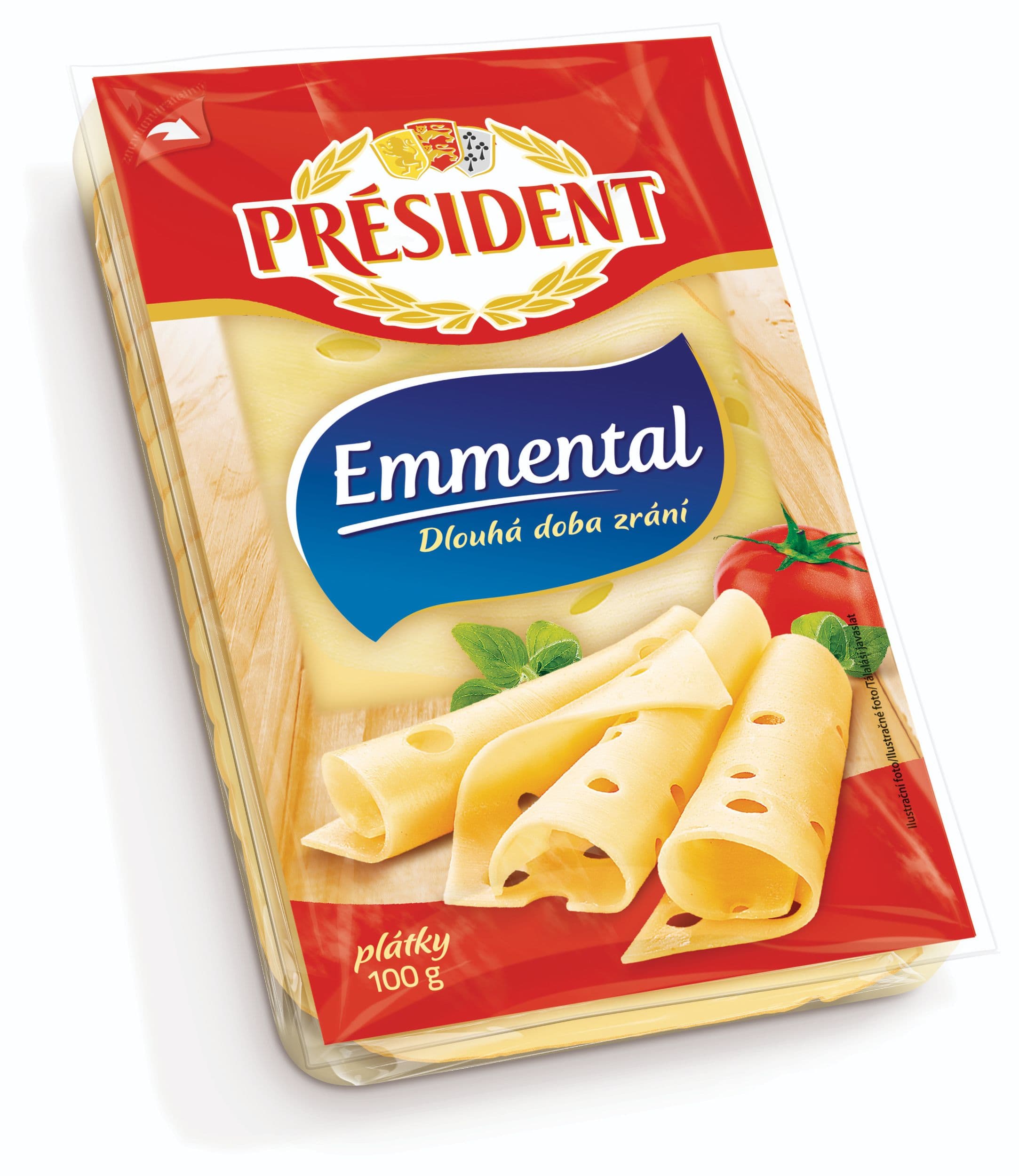 Président Emmental 45% plátky 100 g