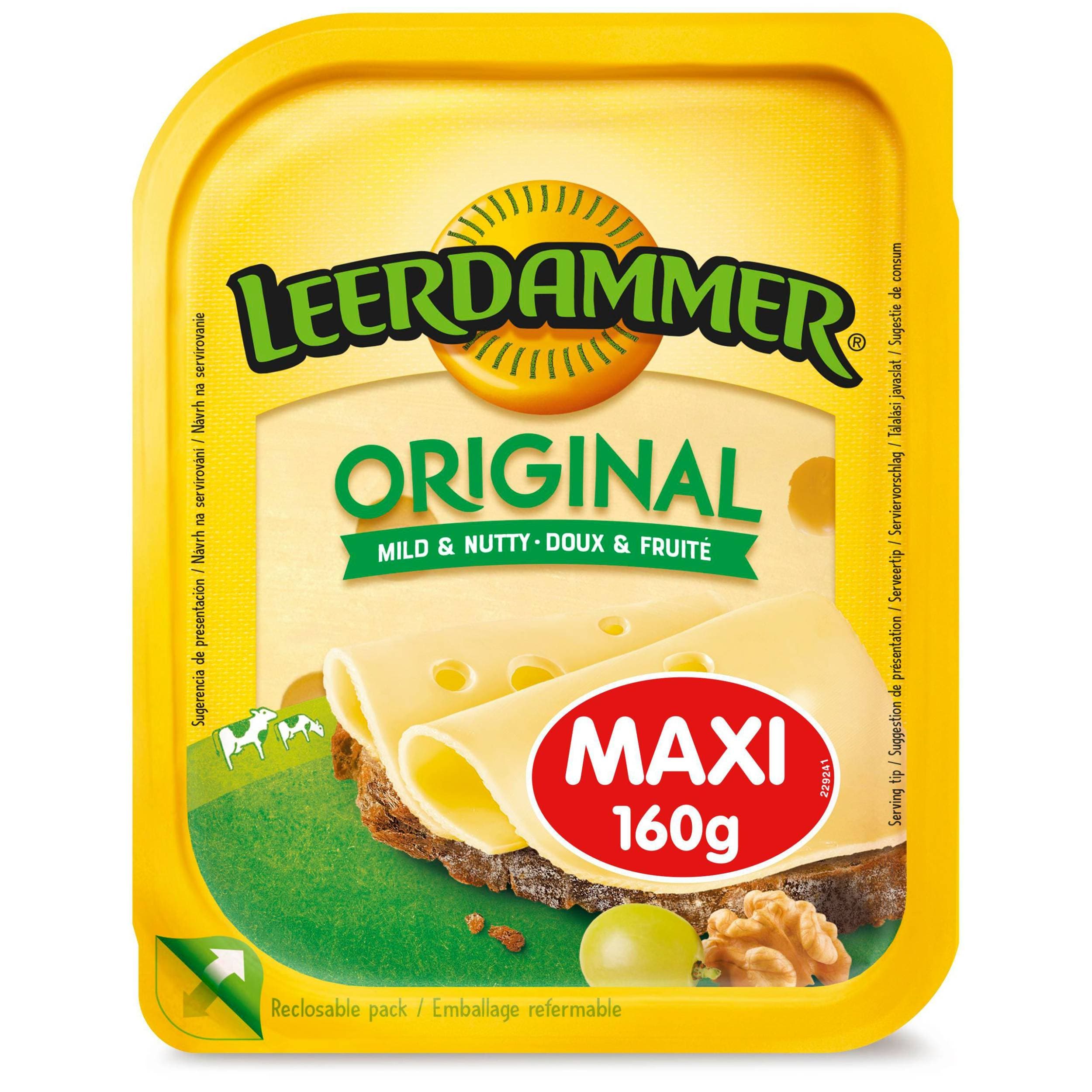 Leerdammer Original maxi plnotučný sýr 8 plátků 160 g
