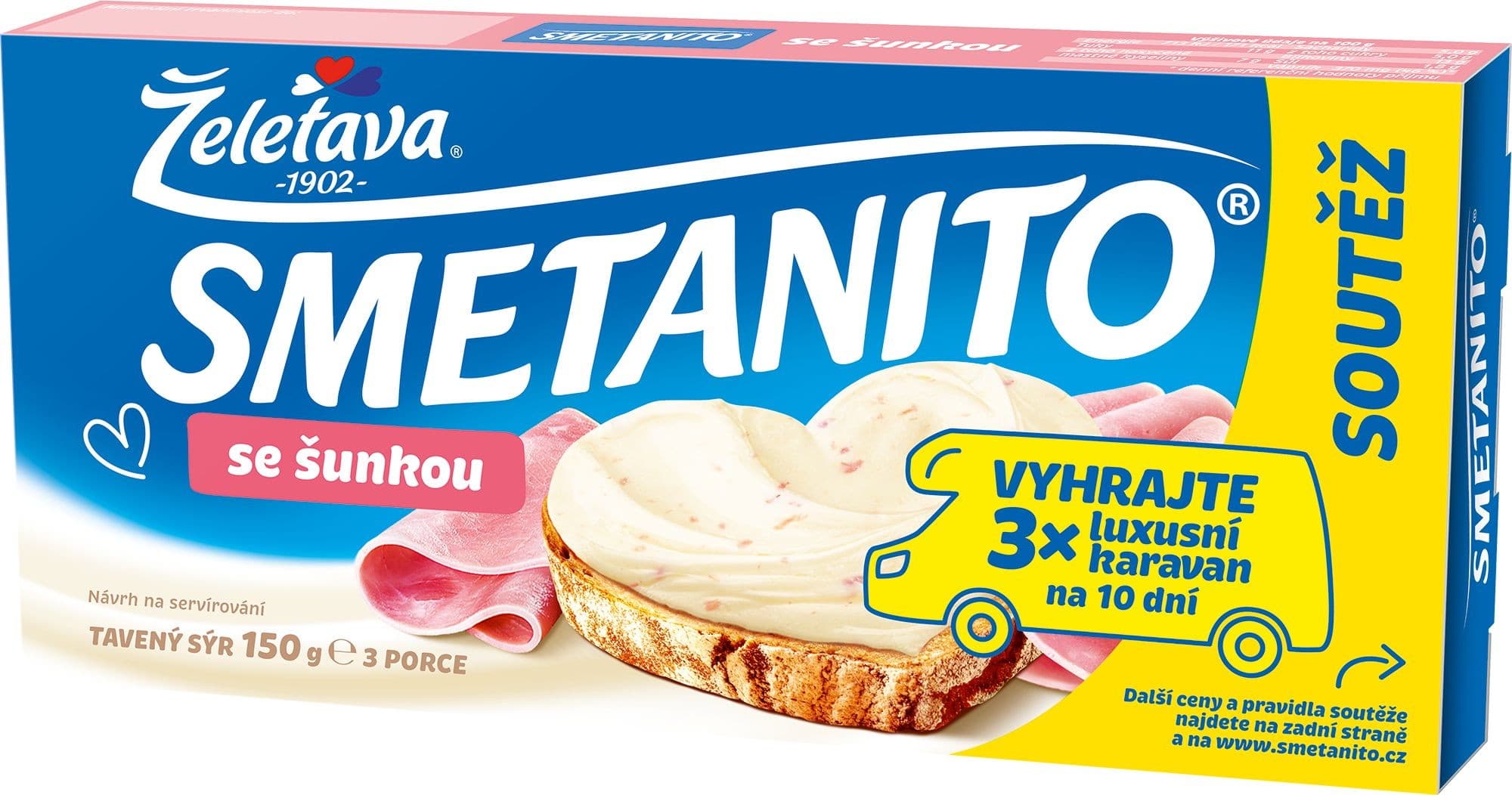 Želetava Smetanito Tavený sýr se šunkou 3ks 150 g