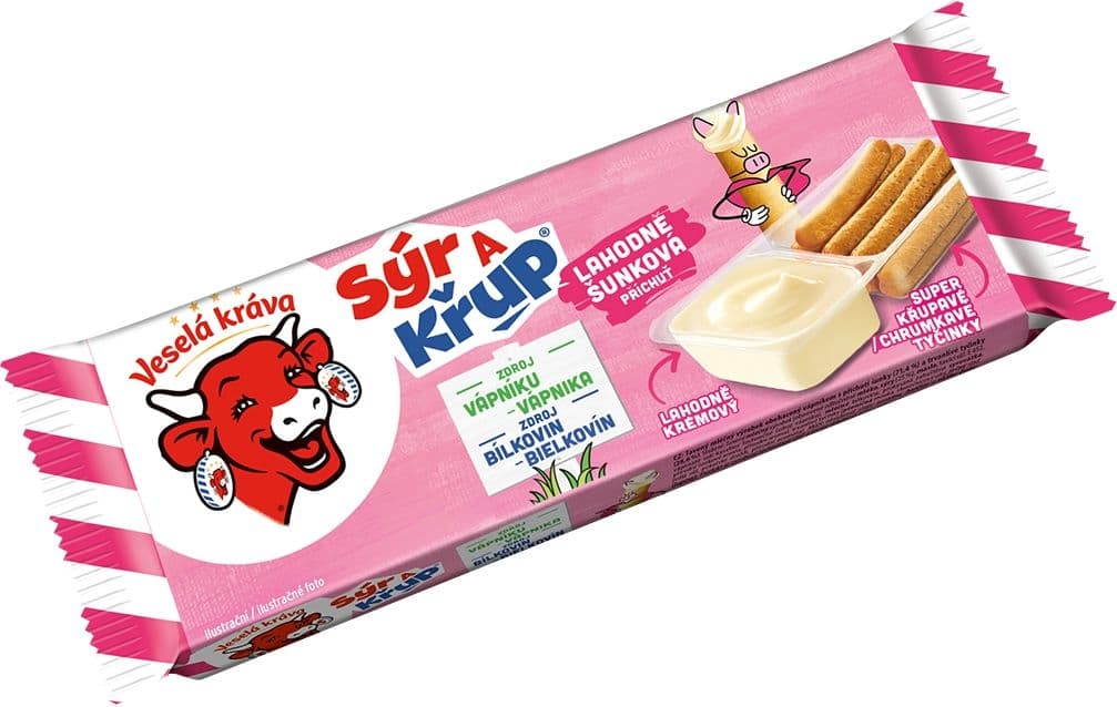 Veselá Kráva Sýr a Křup s šunkovou příchutí 35g
