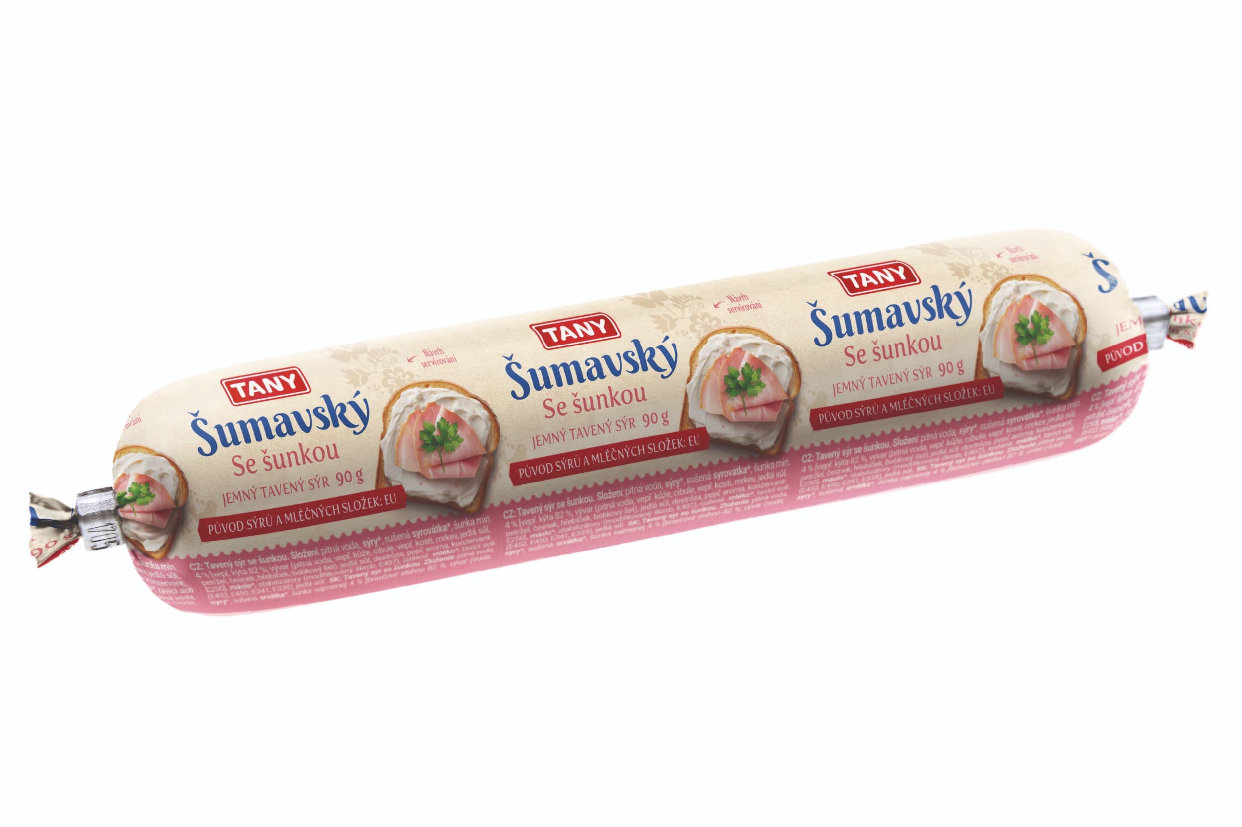 Šumavský tavený sýr se šunkou 90g