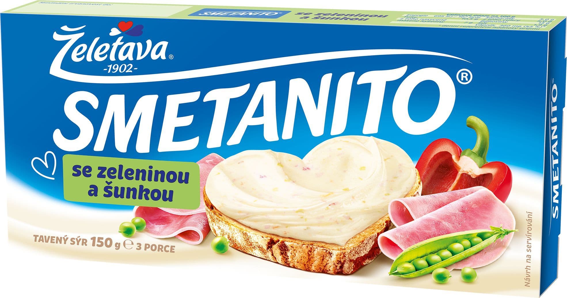 Smetanito se zeleninou a šunkou 150 g