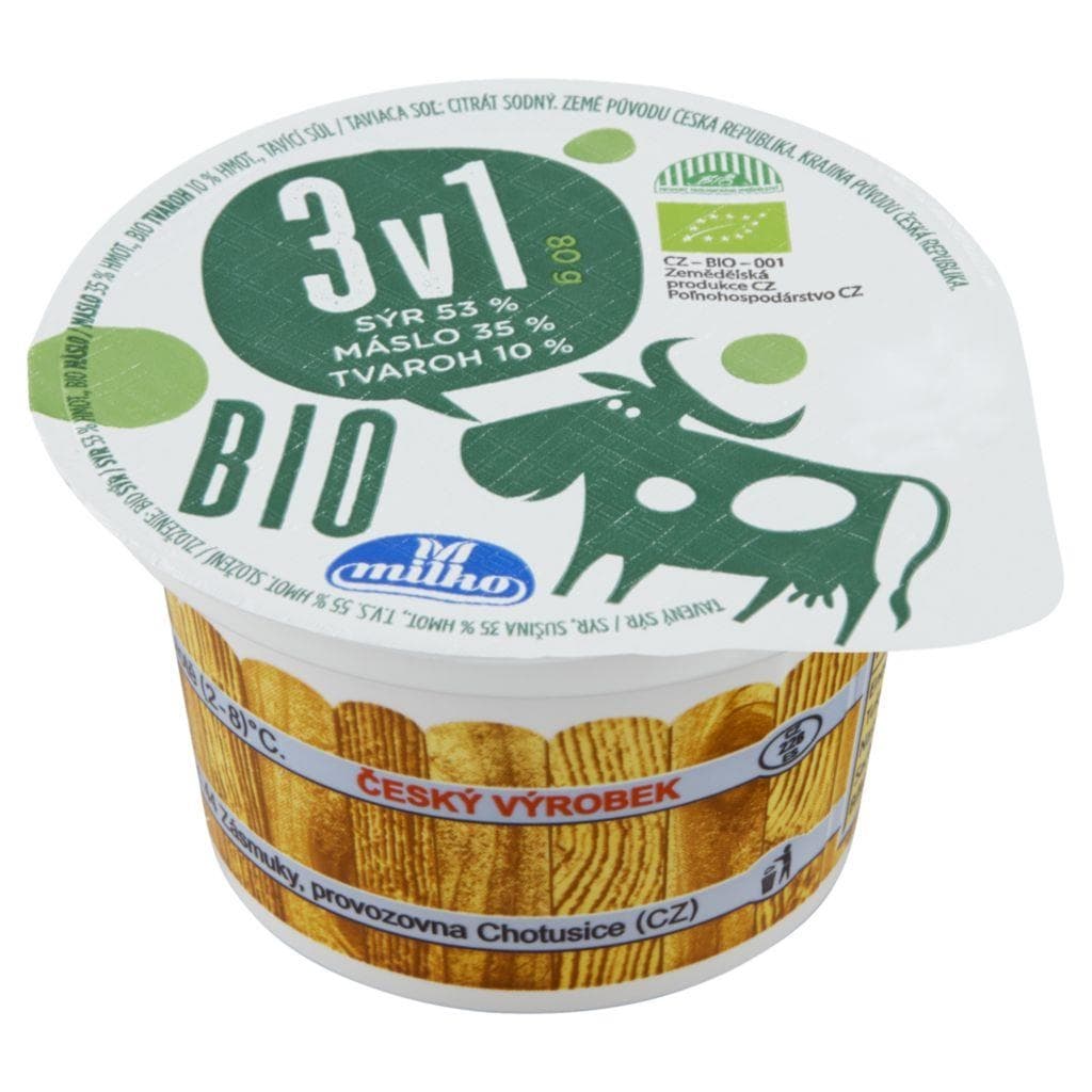 Milko BIO Tavený sýr 3v1 80 g