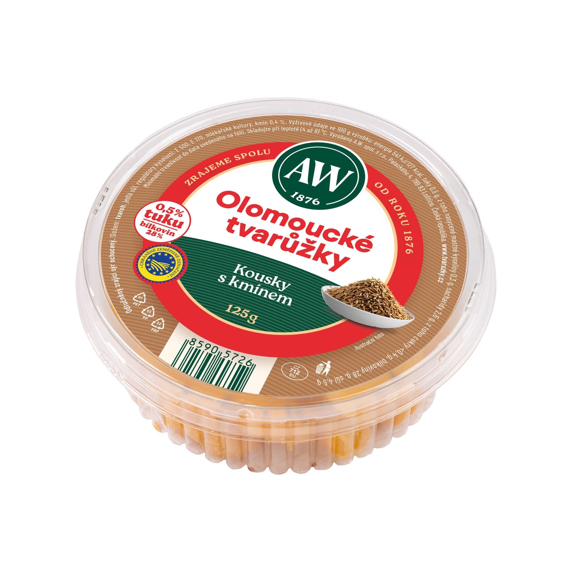 A.W. Olomoucké tvarůžky kousky s kmínem 125g
