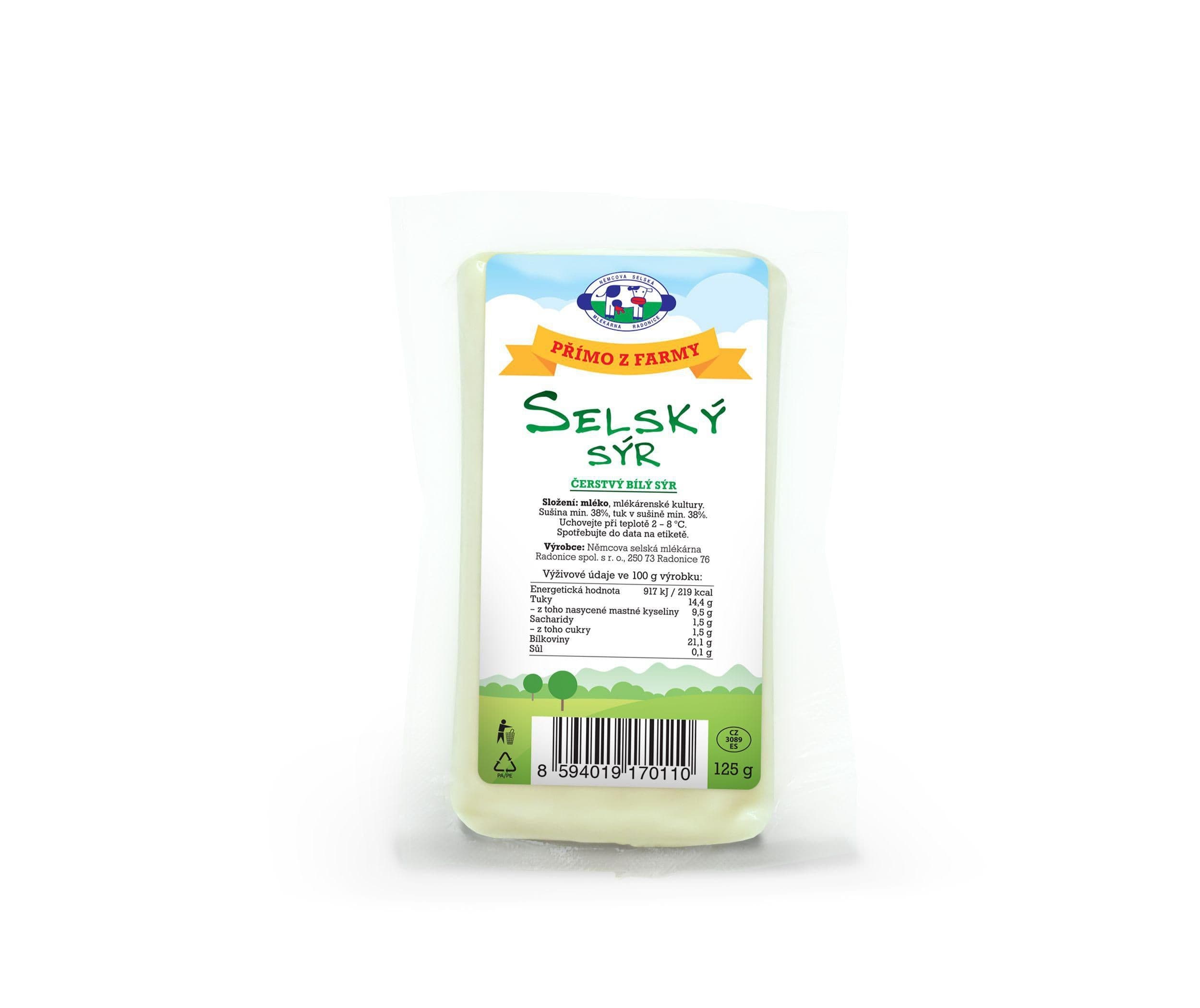 Němcova mlékárna Radonický Selský sýr 125g