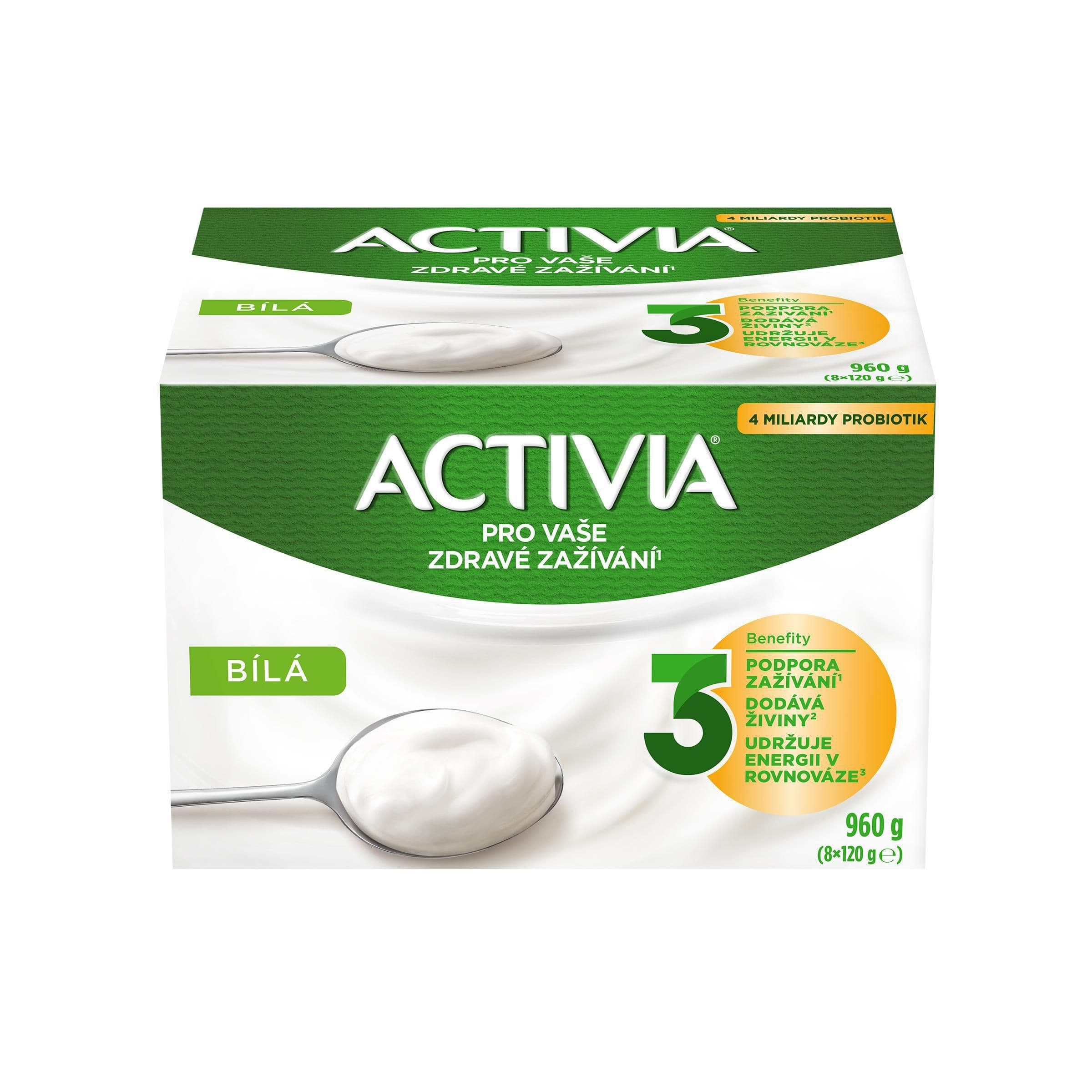 Danone Activia Probiotický jogurt bílý 8x120 g