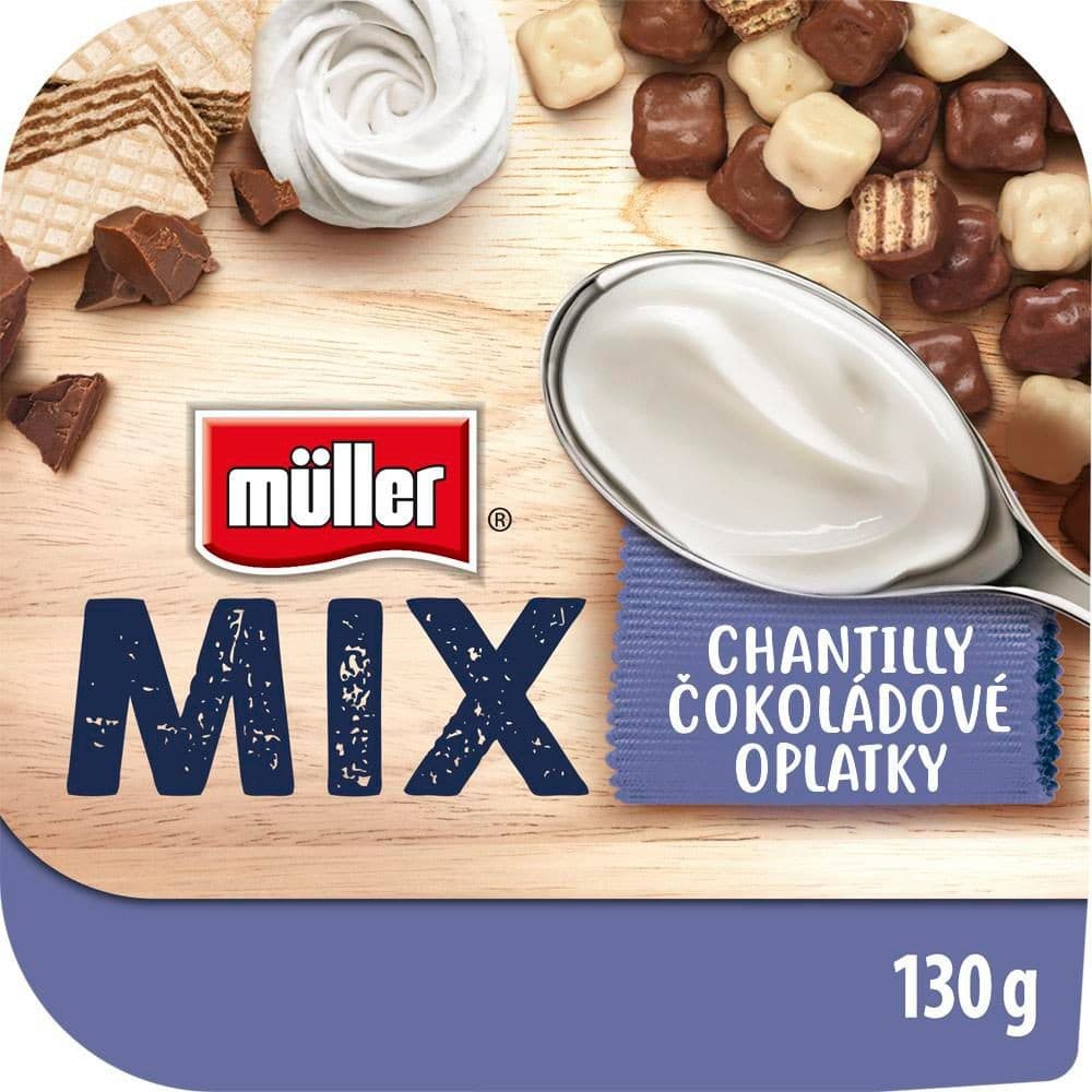 Müller Mix Choco Waffles slazený jogurt se smetanovou příchutí 130 g