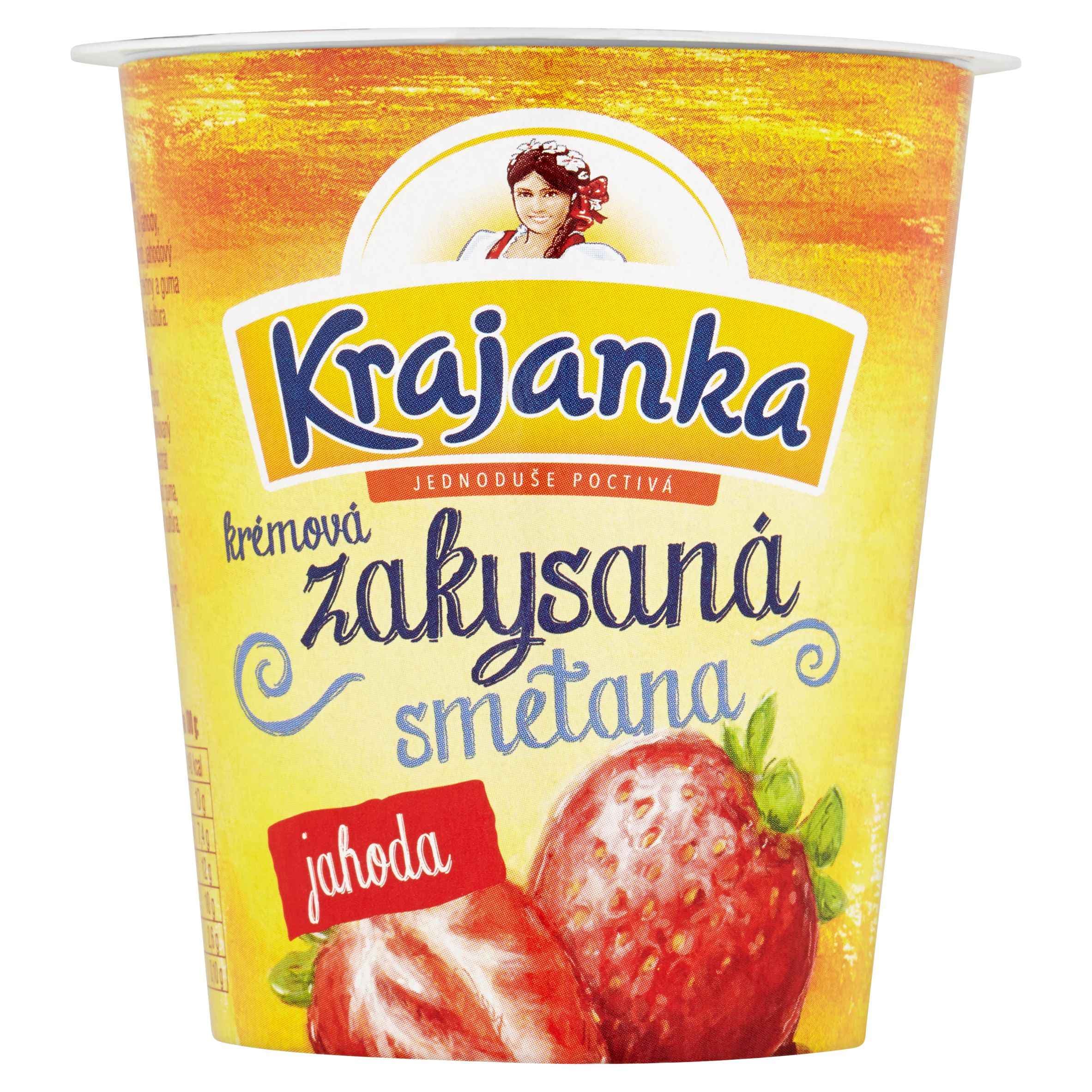 Krajanka Zakysaná krémová smetana jahoda 130 g