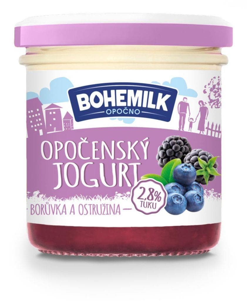 Bohemilk Opočenský jogurt borůvka-ostružina 2,8% 150 g