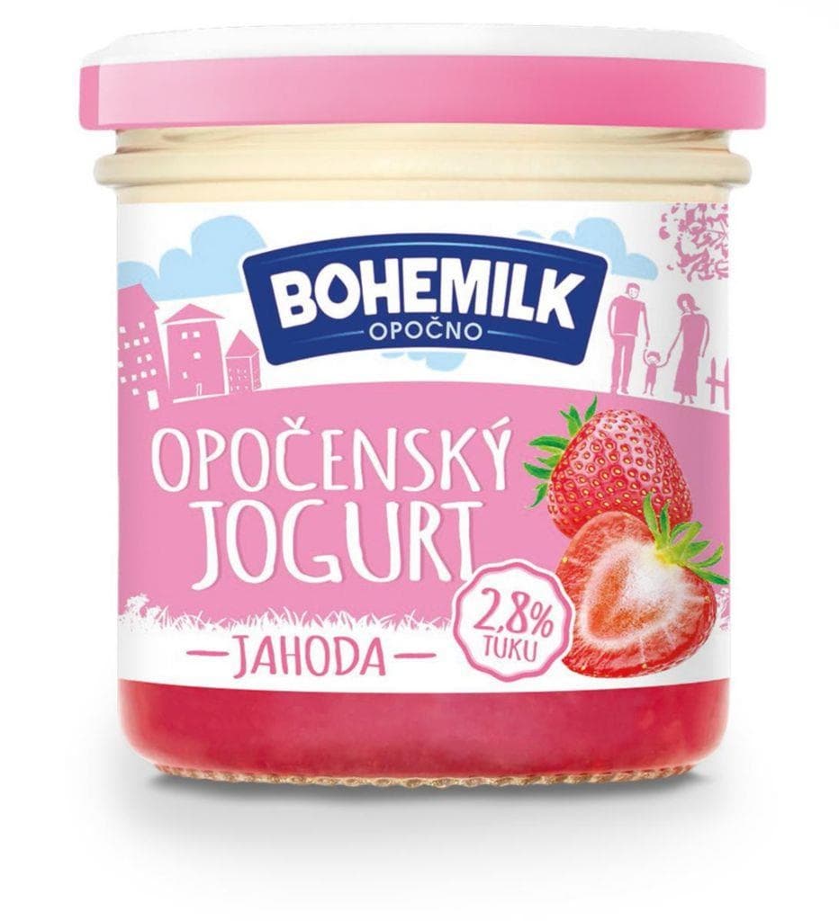 Bohemilk Opočenský jogurt jahoda 2,8% 150 g