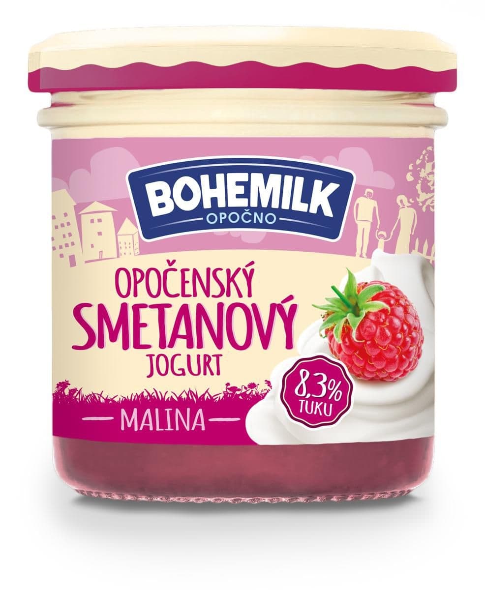 Bohemilk Opočenský prémiový jogurt Malina 150g