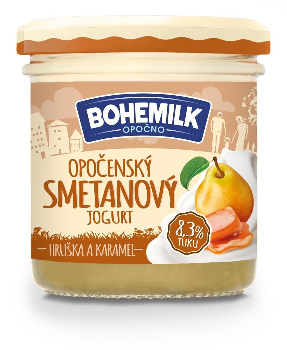 Bohemilk Opočenský prémiový jogurt Hruška/Karamel 150g