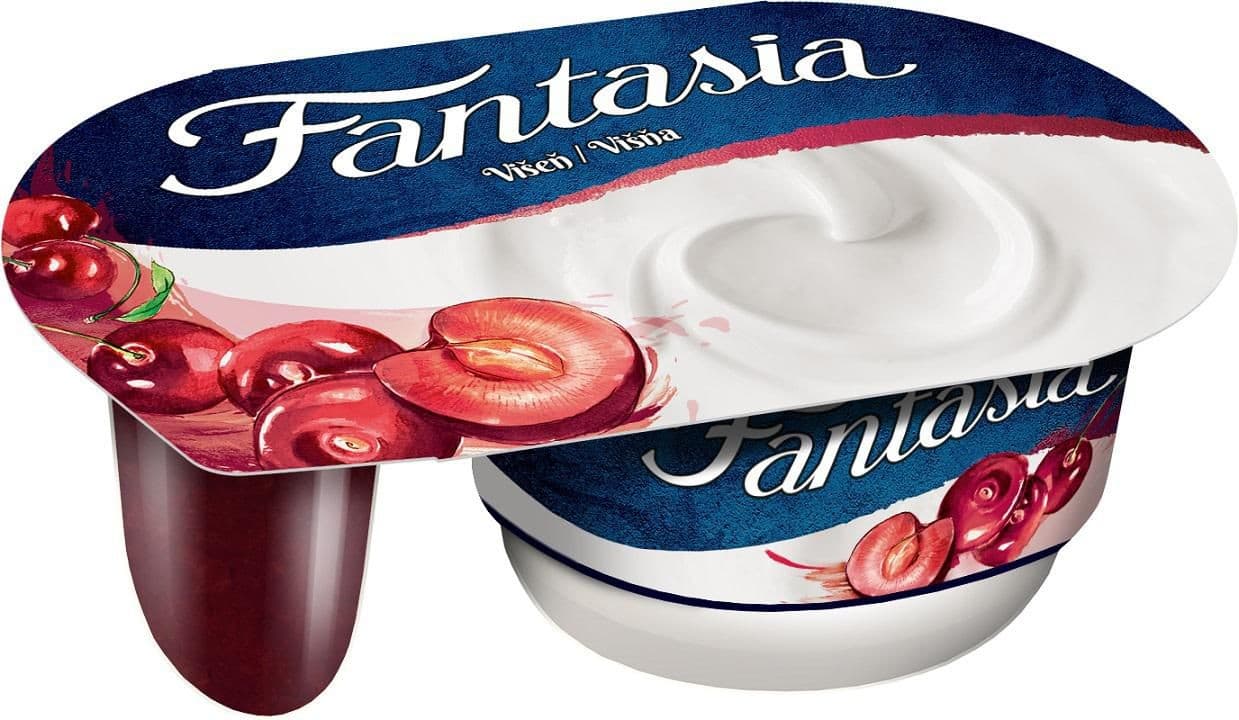 Danone Fantasia Slazený bílý jogurt s višněmi 122g