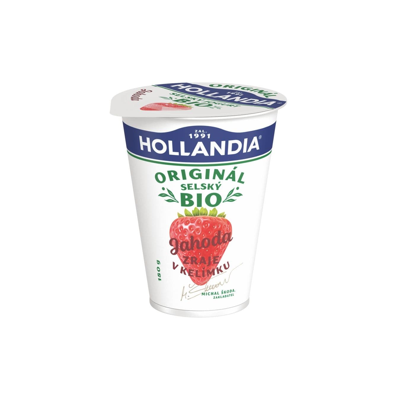 HOLLANDIA BIO Jogurt selský, Jahoda 180 g