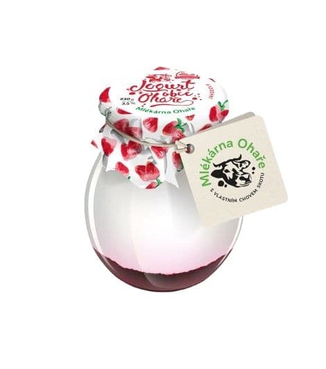 Mlékárna Ohaře, Jogurt  z obce Ohaře JAHODOVÝ, 230g