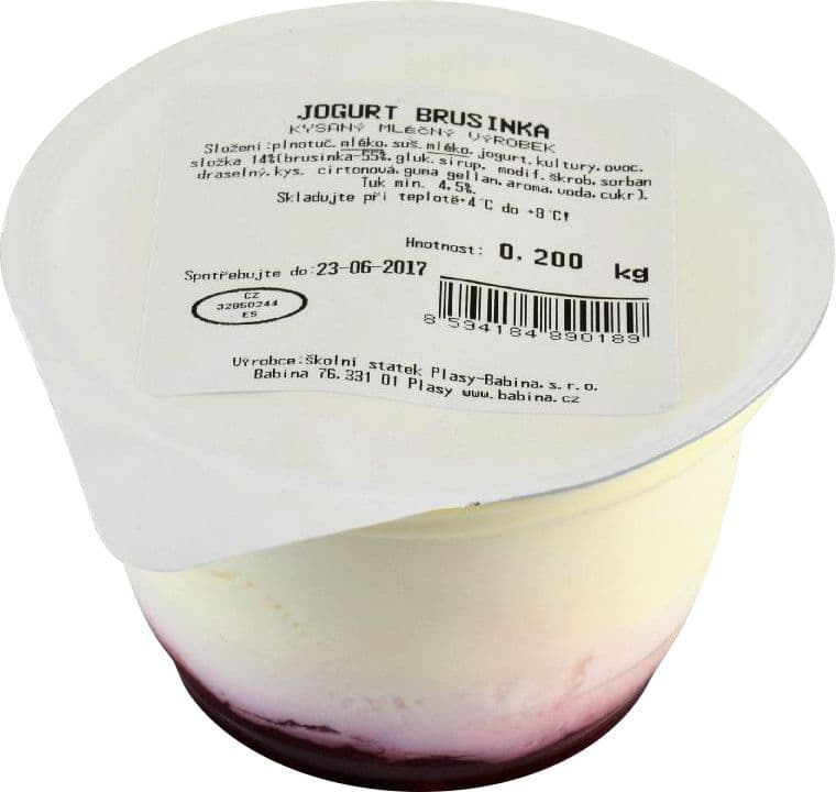 Babina Jogurt Brusinka 200 g