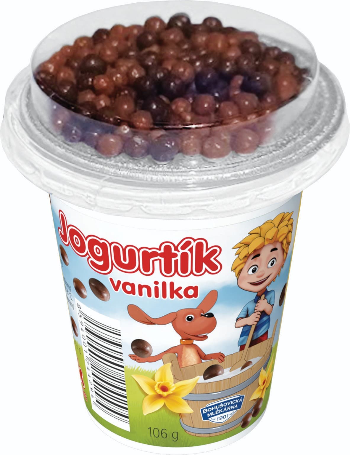 Bobík Jogurtík vanilka s čokokuličkami 106g