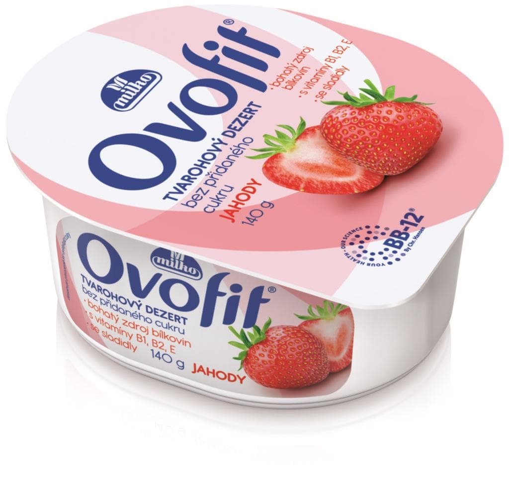 Milko Ovofit tvarohový dezert jahodový 140 g