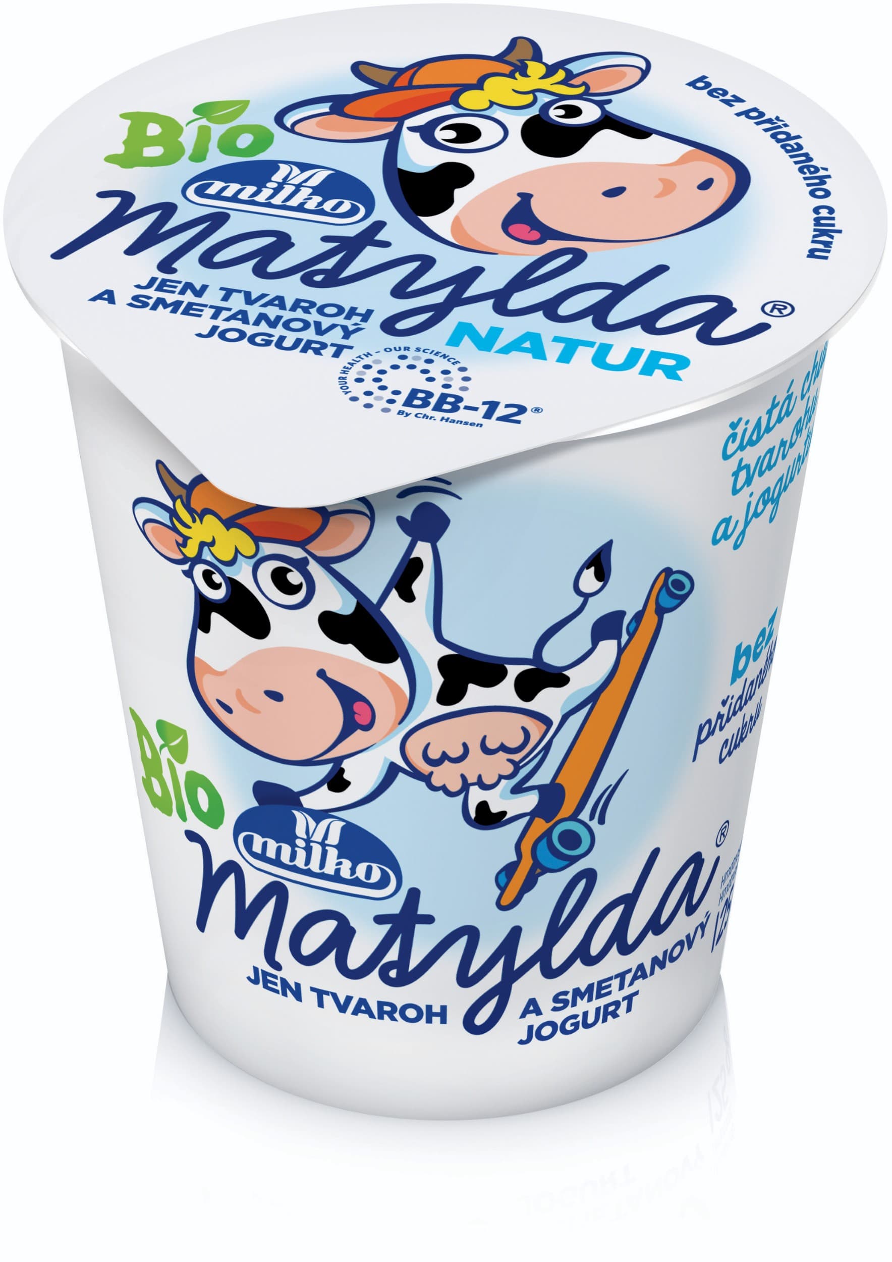 Milko Matylda BIO jen tvaroh a smetanový jogurt natur 125g