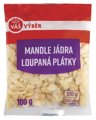 Váš Výběr Mandle jádra loupaná plátky 100 g