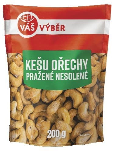 Váš Výběr Kešu ořechy pražené nesolené 200g