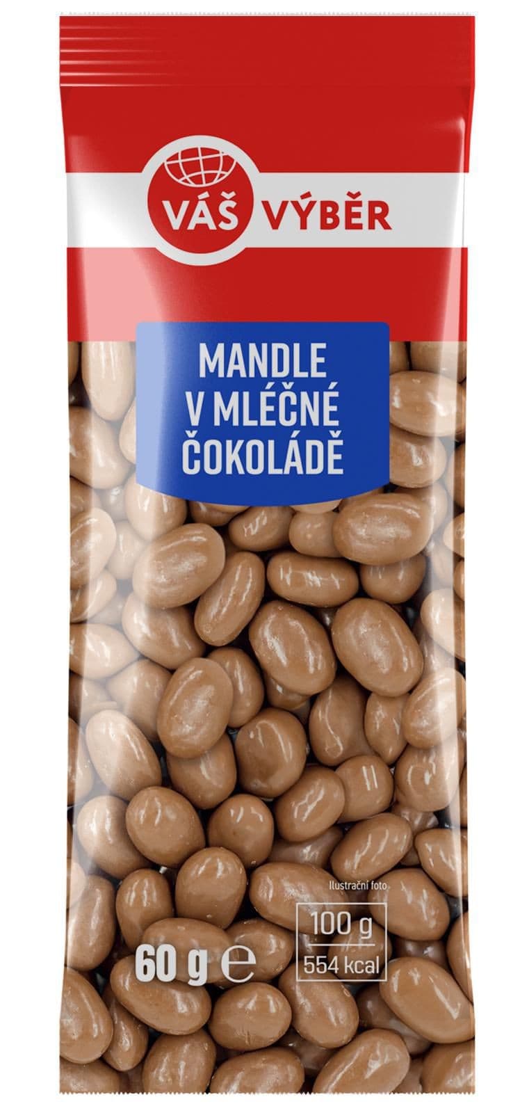 Váš Výběr Mandle v mléčné čokoládě 60 g