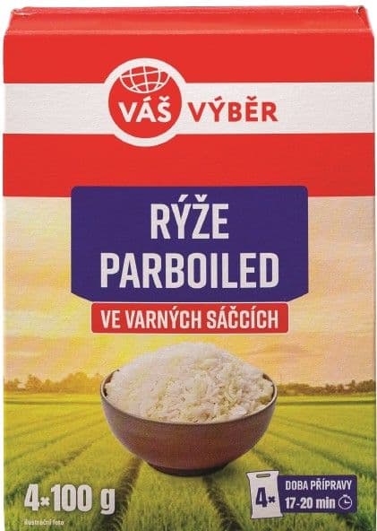 Váš Výběr Rýže jasmínová varné sáčky 4x100g