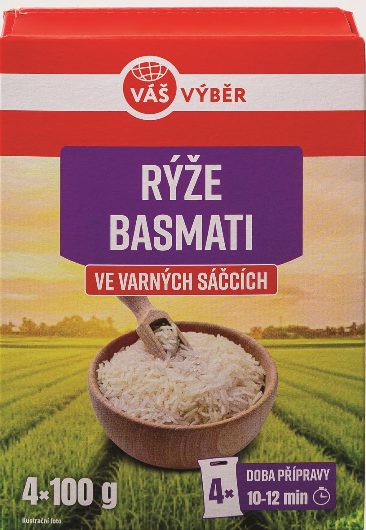 Váš Výběr Rýže basmati varné sáčky 4X100g