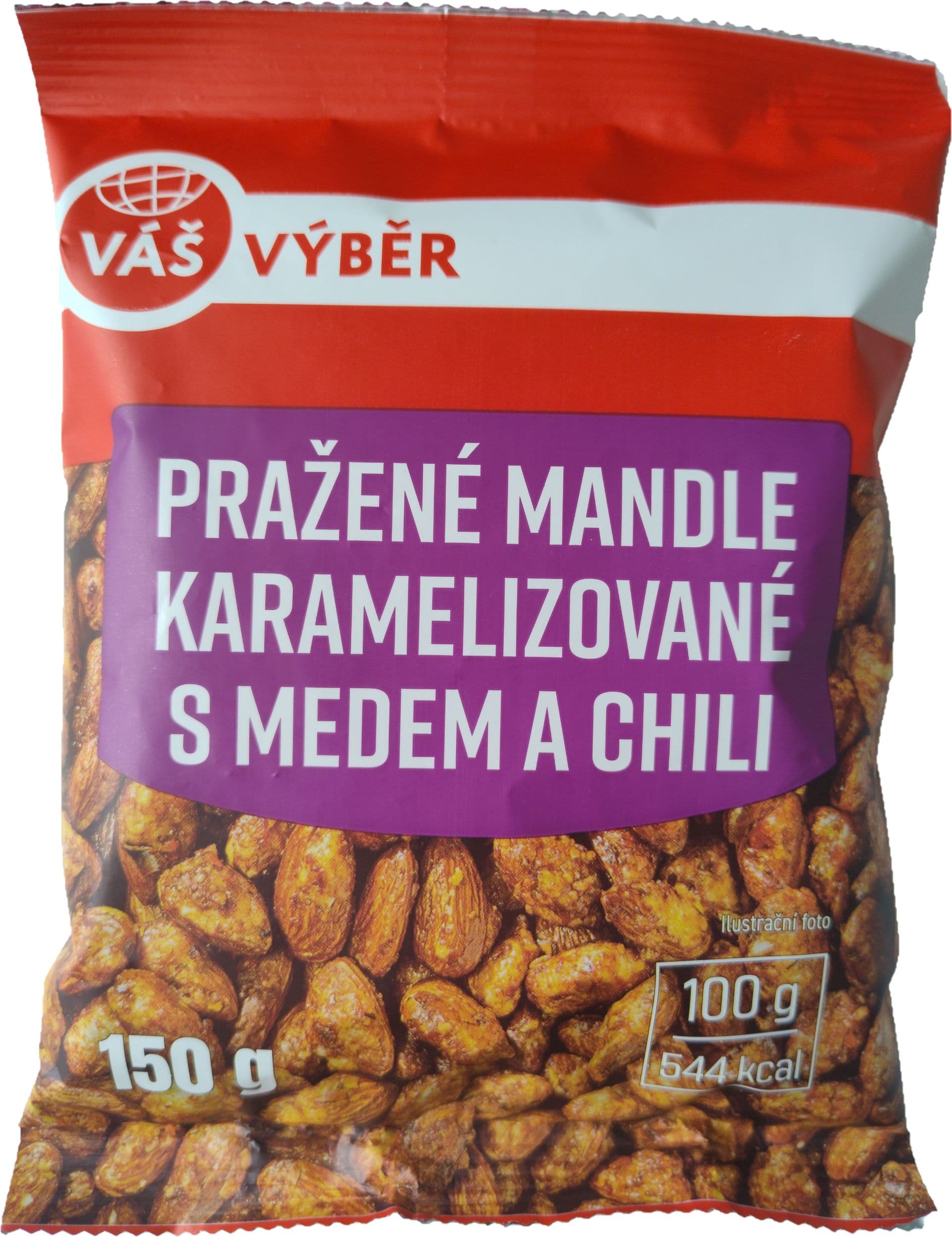 Váš Výběr Pražené mandle karamelizované  s medem a chili 150g