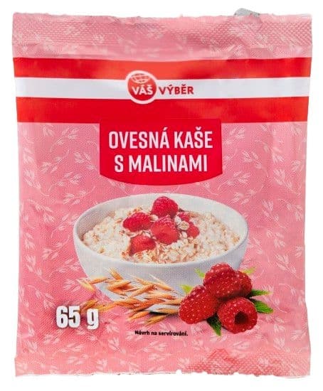 Váš Výběr Ovesná kaše s malinami 65g