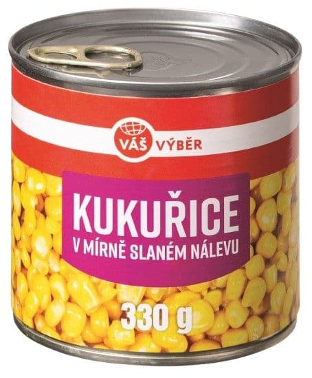 Váš Výběr Kukuřice v mírně slaném nálevu 330g