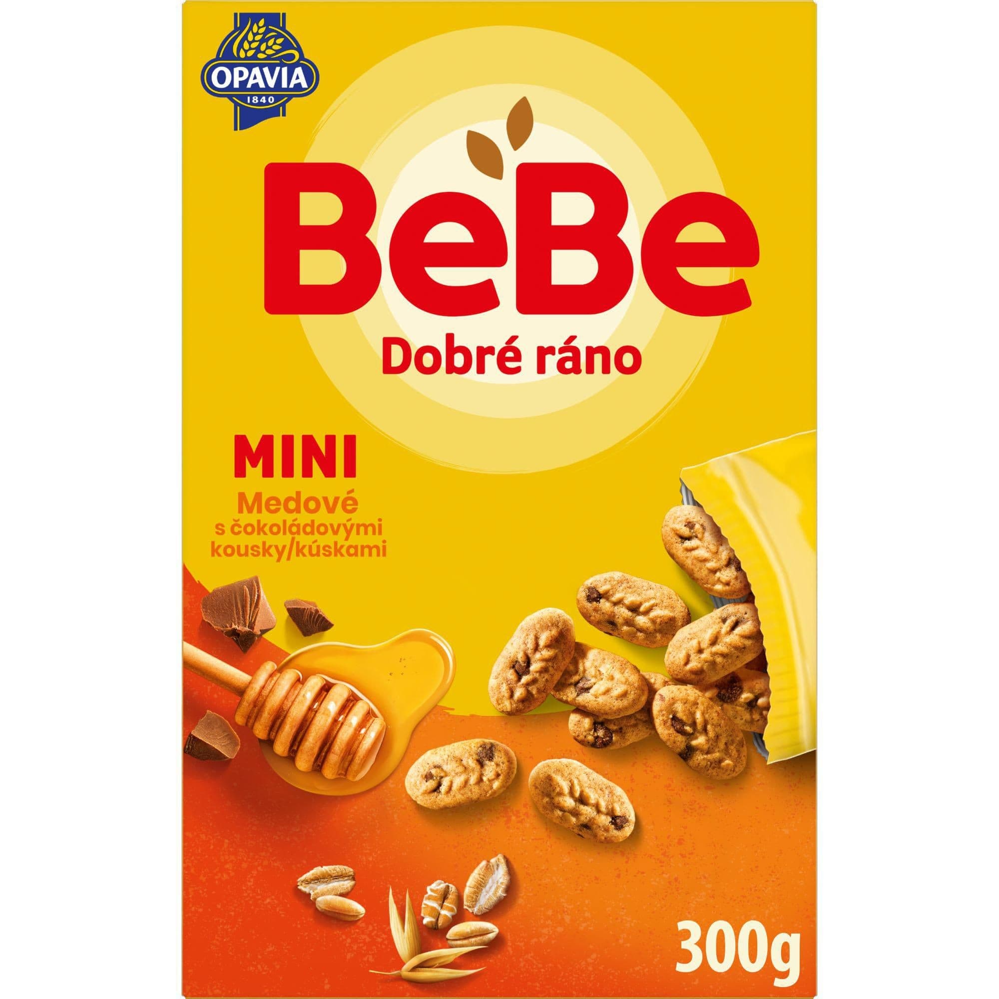 Opavia Bebe Dobré ráno Mini medové sušenky s kousky čokolády 300g