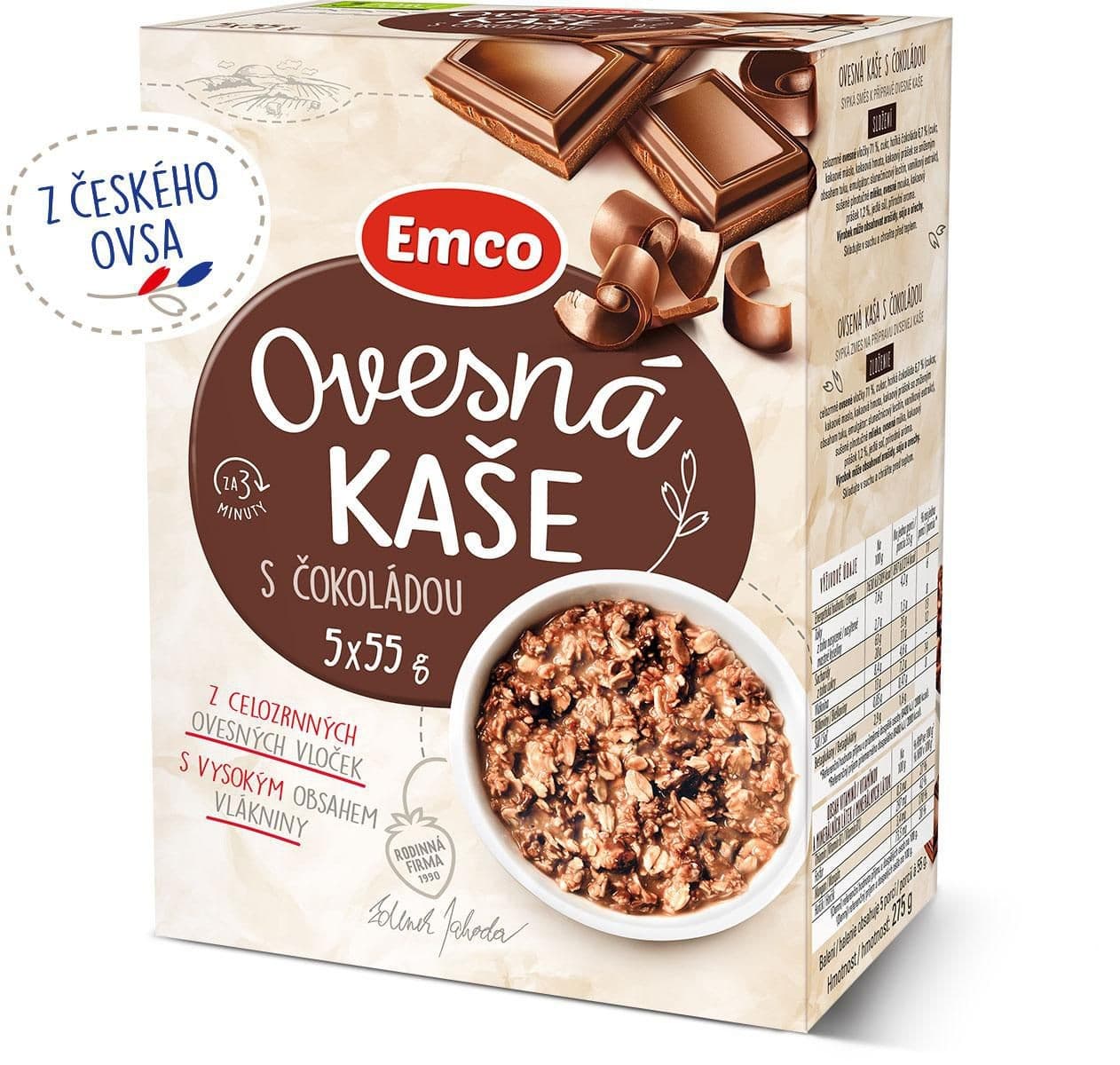 Emco Ovesná kaše s čokoládou 5x55 g