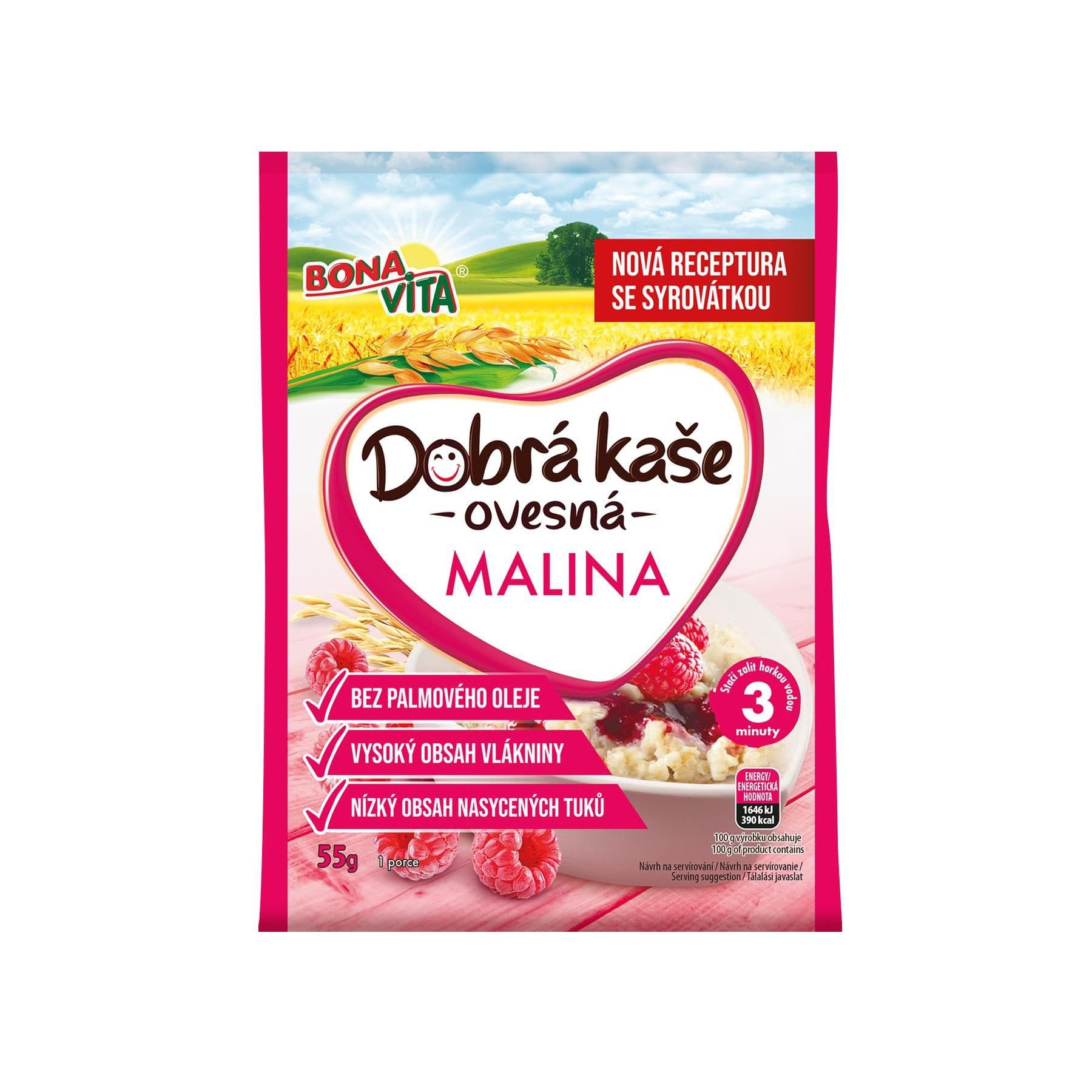 Bona Vita Dobrá kaše Ovesná malina 55g