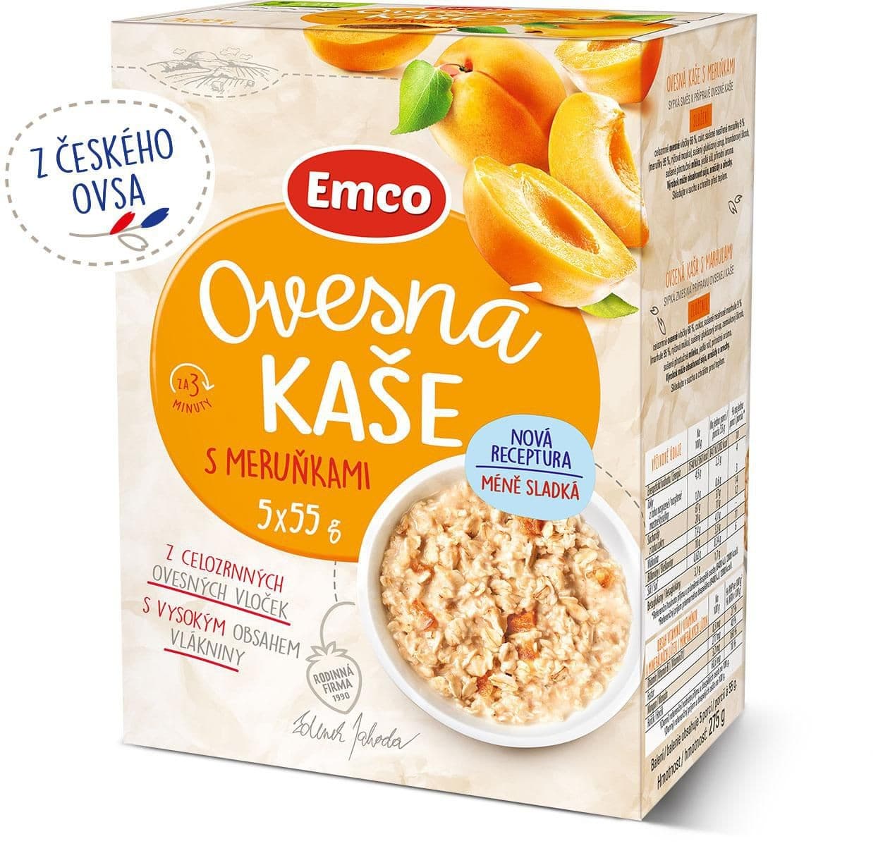 Emco Ovesná kaše s meruňkami 5x55 g