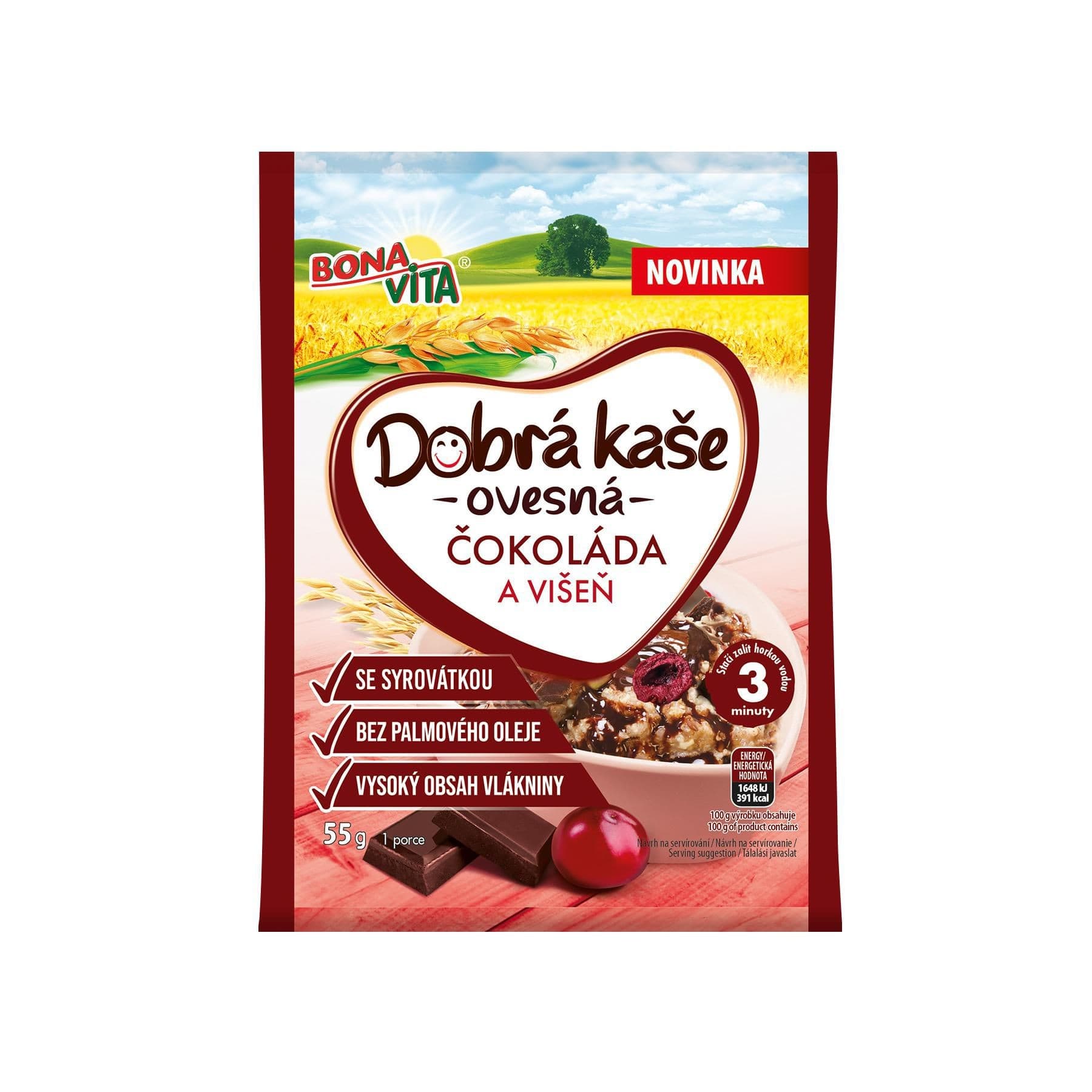 Bonavita Dobrá kaše čokoláda a višeň 55g