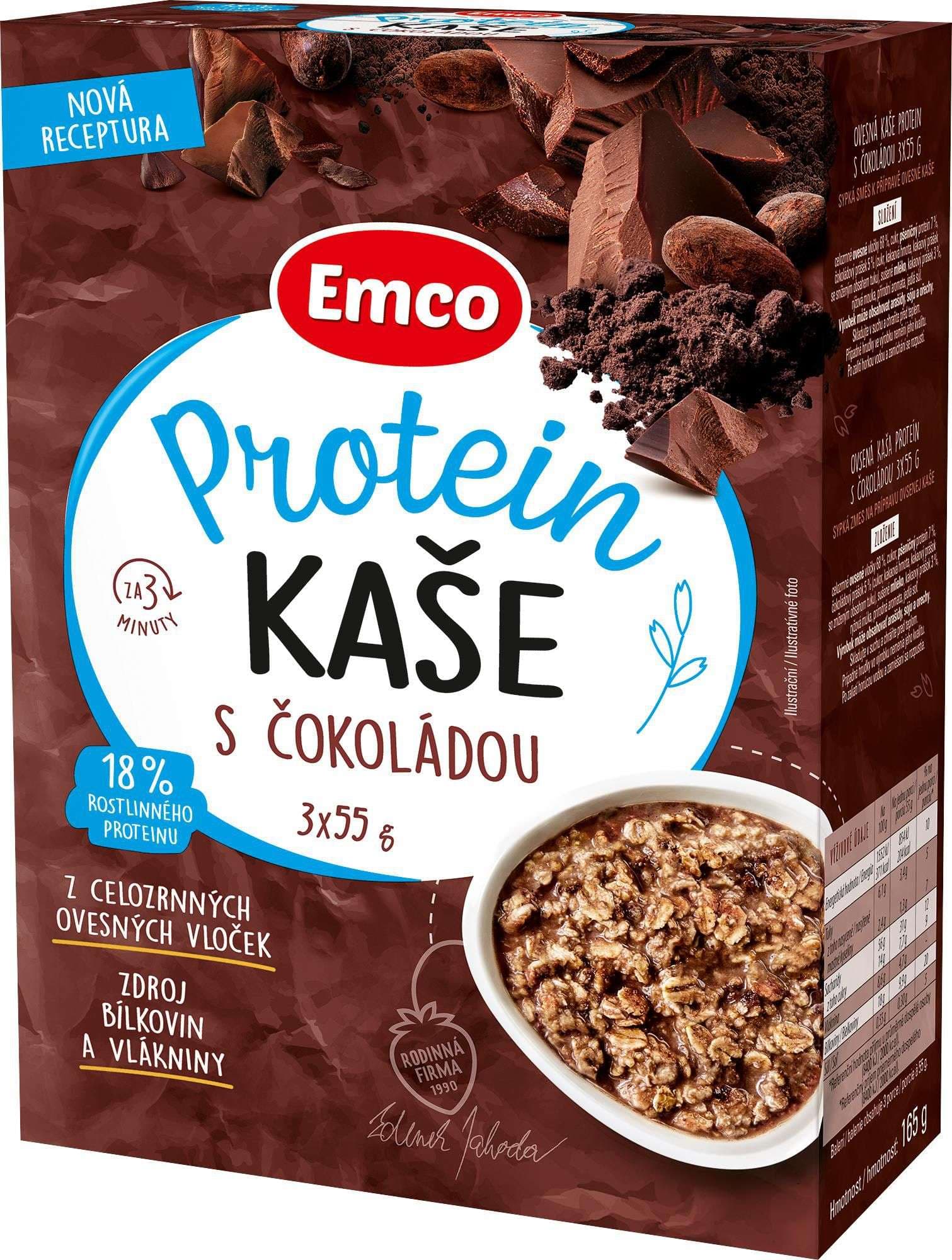 Emco Super kaše protein & quinoa s čokoládou 3x55 g