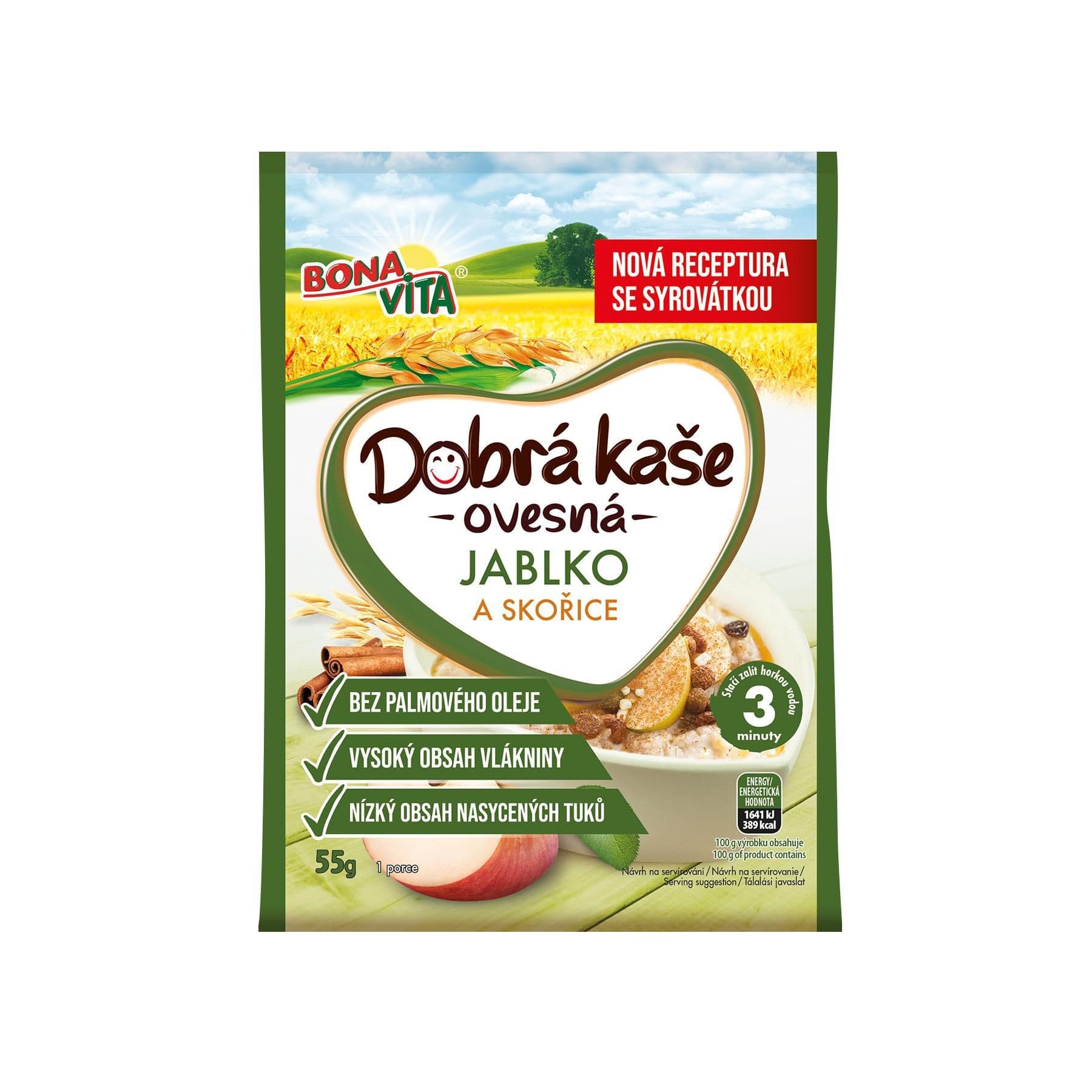 Bonavita Dobrá kaše jablko-skořice 55g