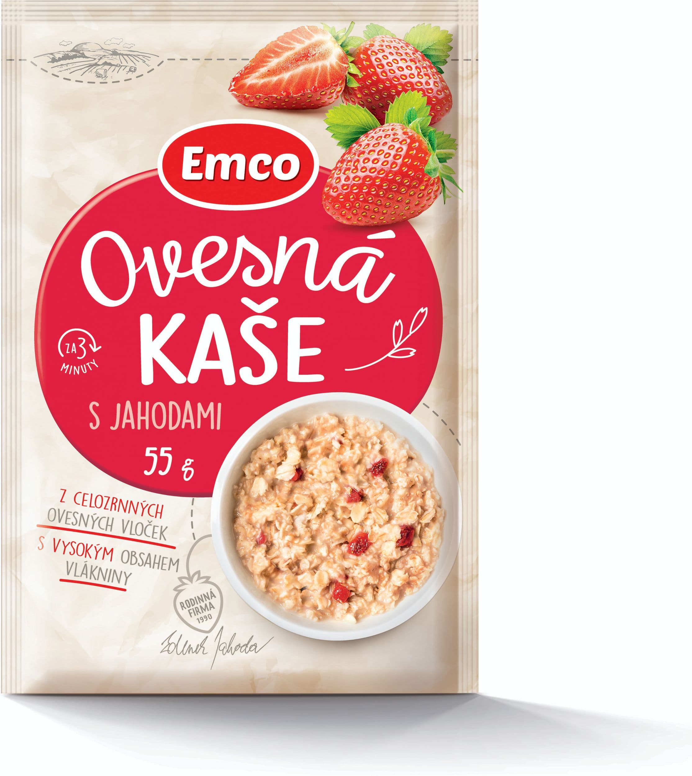 Emco Ovesná kaše s jahodami 55g
