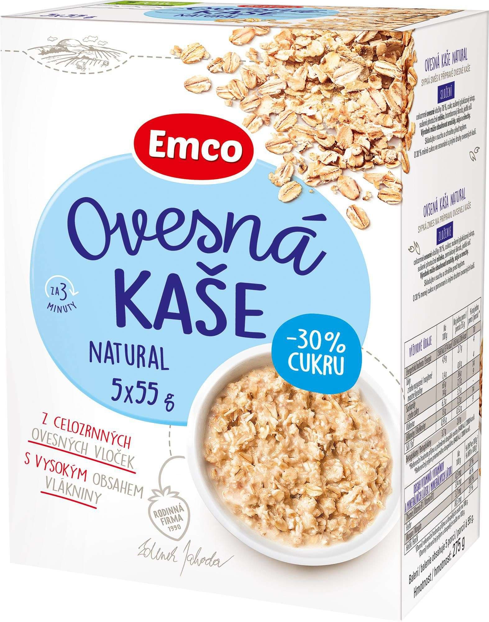 Emco Ovesná kaše Natural 5x55 g