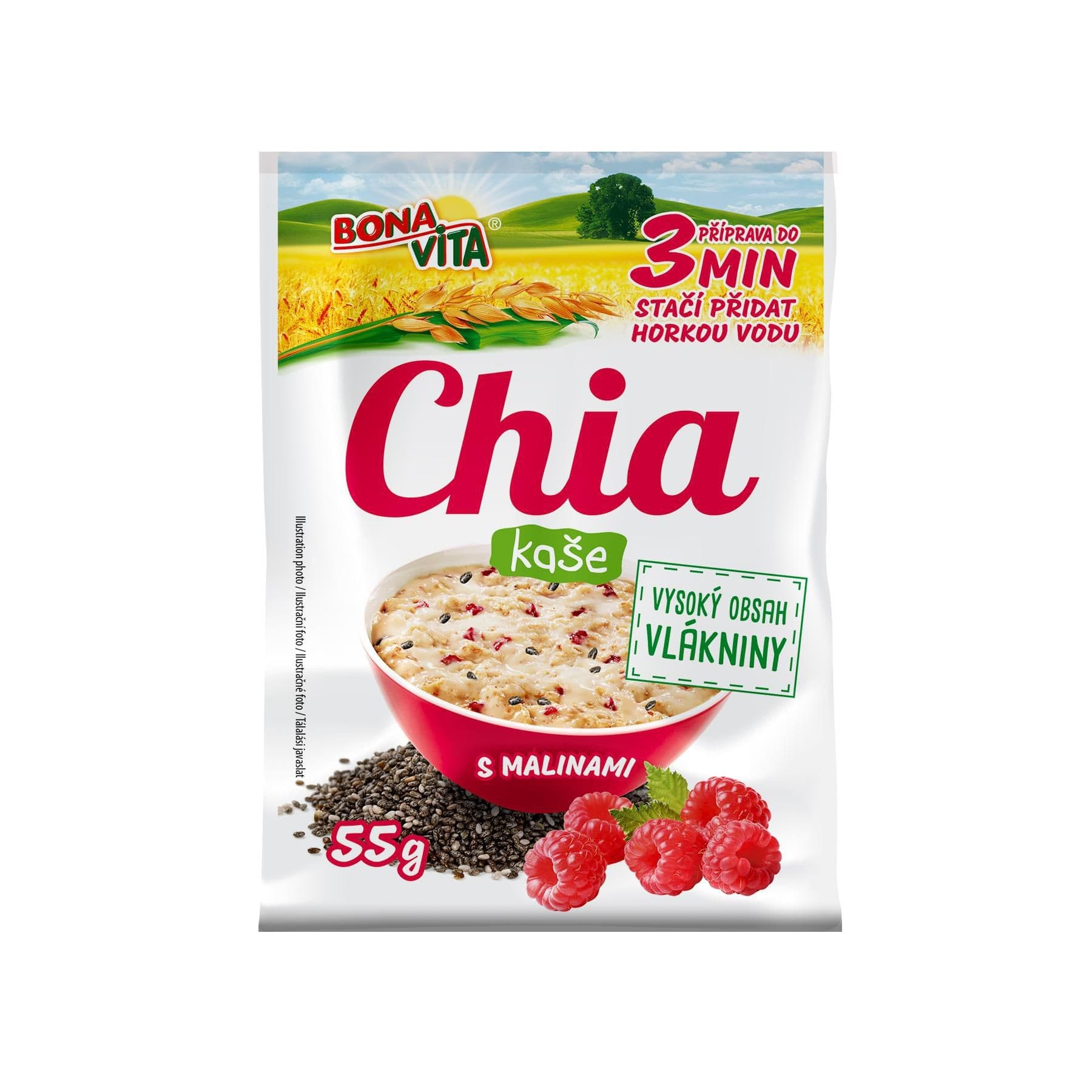 Bonavita Dobrá kaše Chia malina 55g