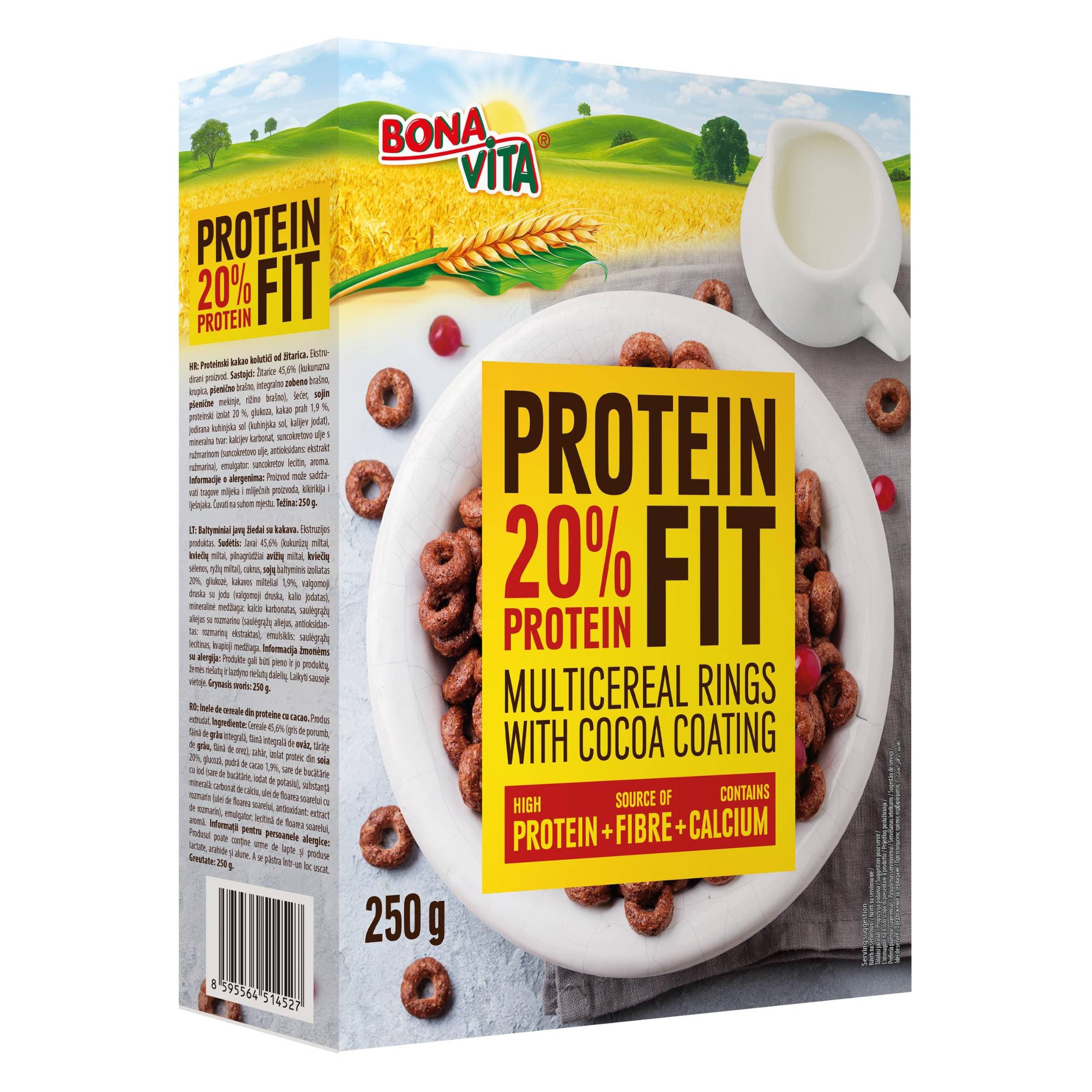Bona Vita Protein Fit proteinové obilné kroužky s kakaem 250 g