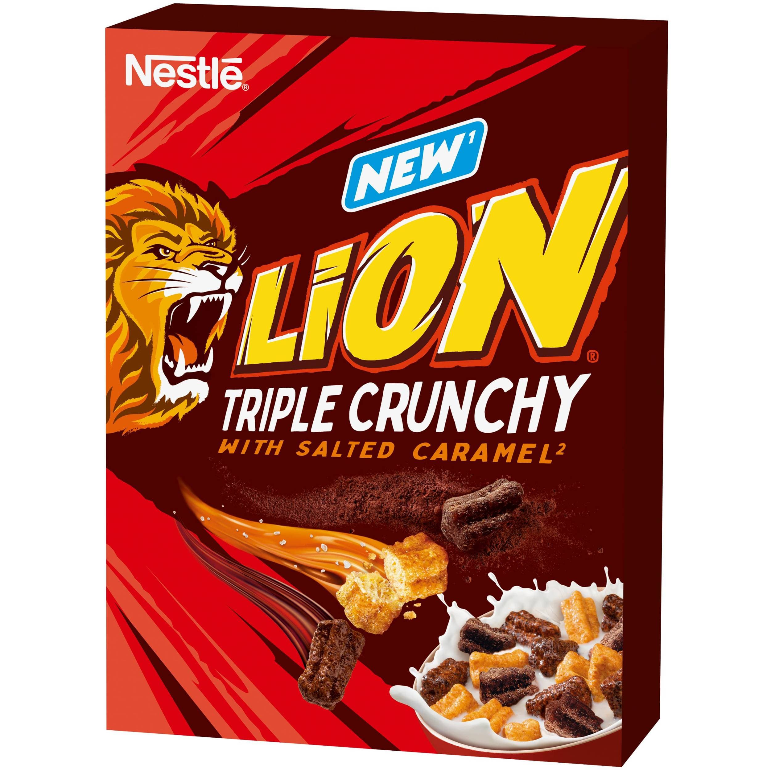 Nestlé Lion triple crunchy cereálie se slaným karamelem 300g