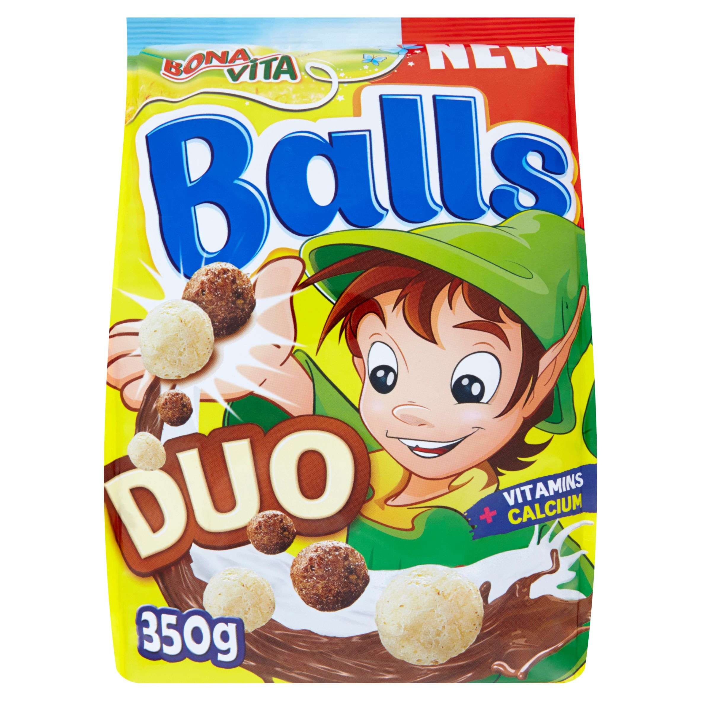 Bona Vita Duo balls směs obilných kuliček s kakaem a s příchutí bílé čokolády 350 g
